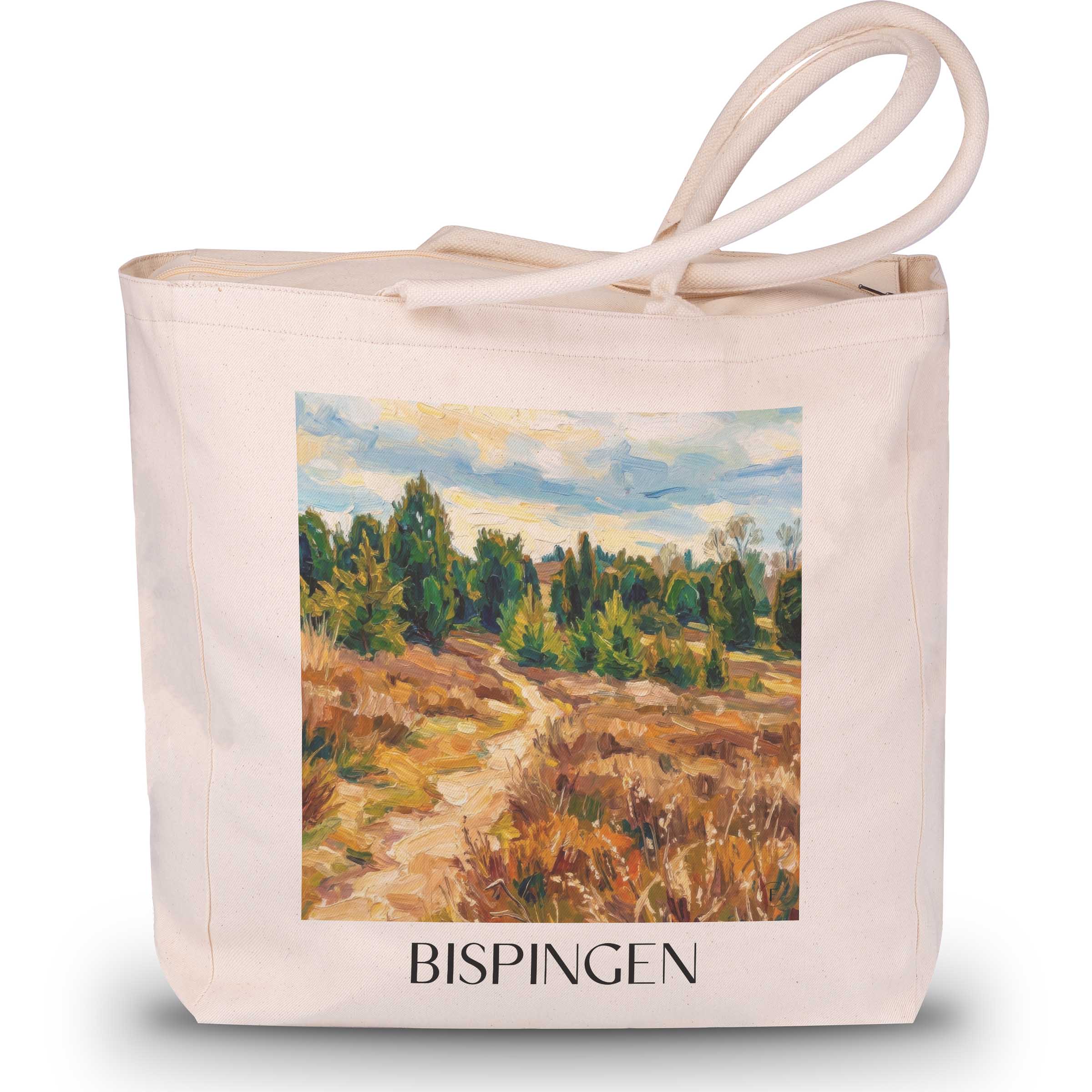 bispingen-lüneburger-heide-deutschland-einkaufstasche-oil-painting-oelgemaelde