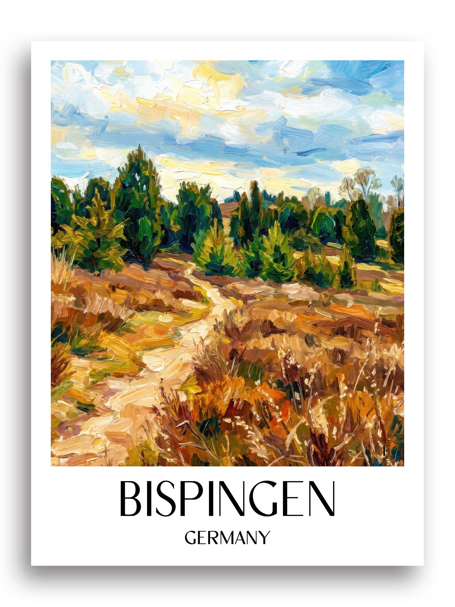 Bispingen Poster - Lüneburger Heide - Deutschland Kunstdruck - Ölgemälde von A4 bis A1
