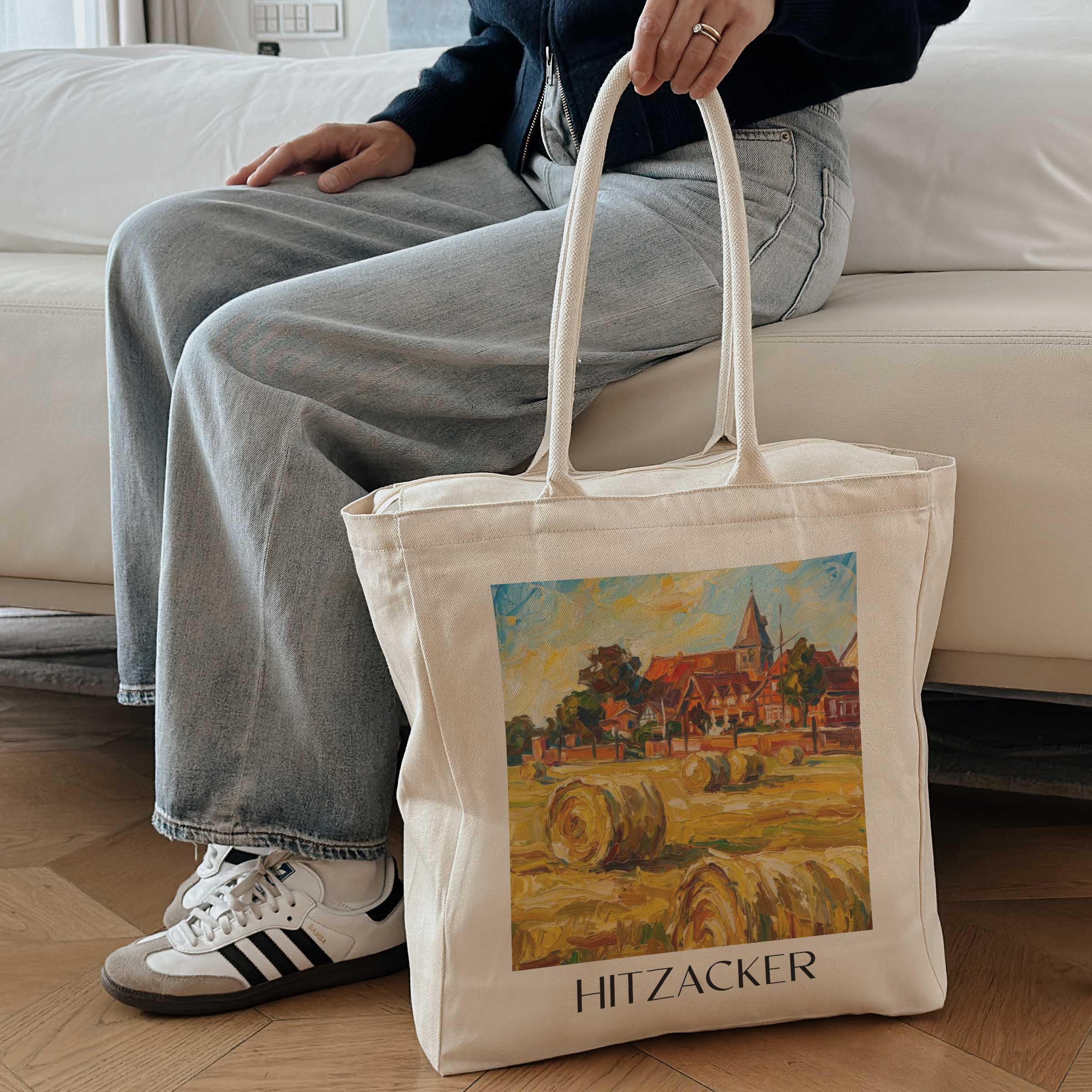 hitzacker-niedersachsen-deutschland-einkaufstasche-oil-painting-oelgemaelde