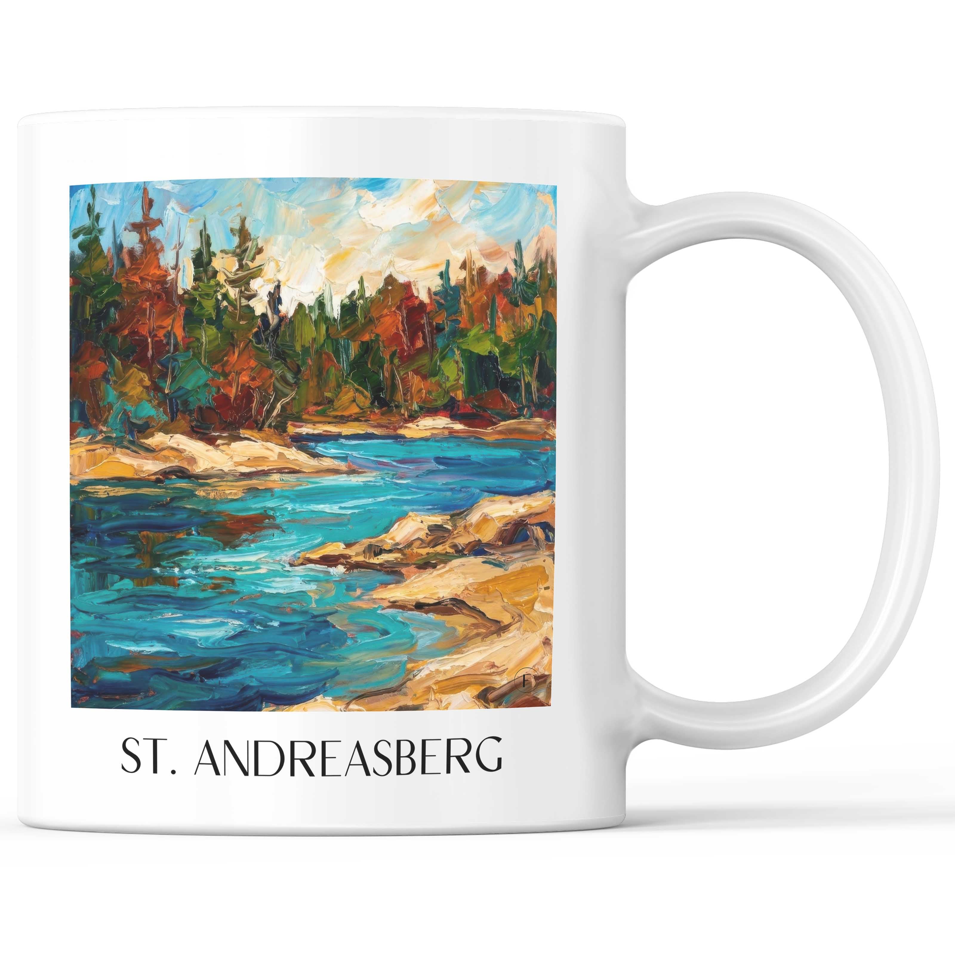 Sankt Andreasberg Kaffeebecher - Oberharz - Deutschland Becher - Kaffeetasse im Ölgemälde Stil