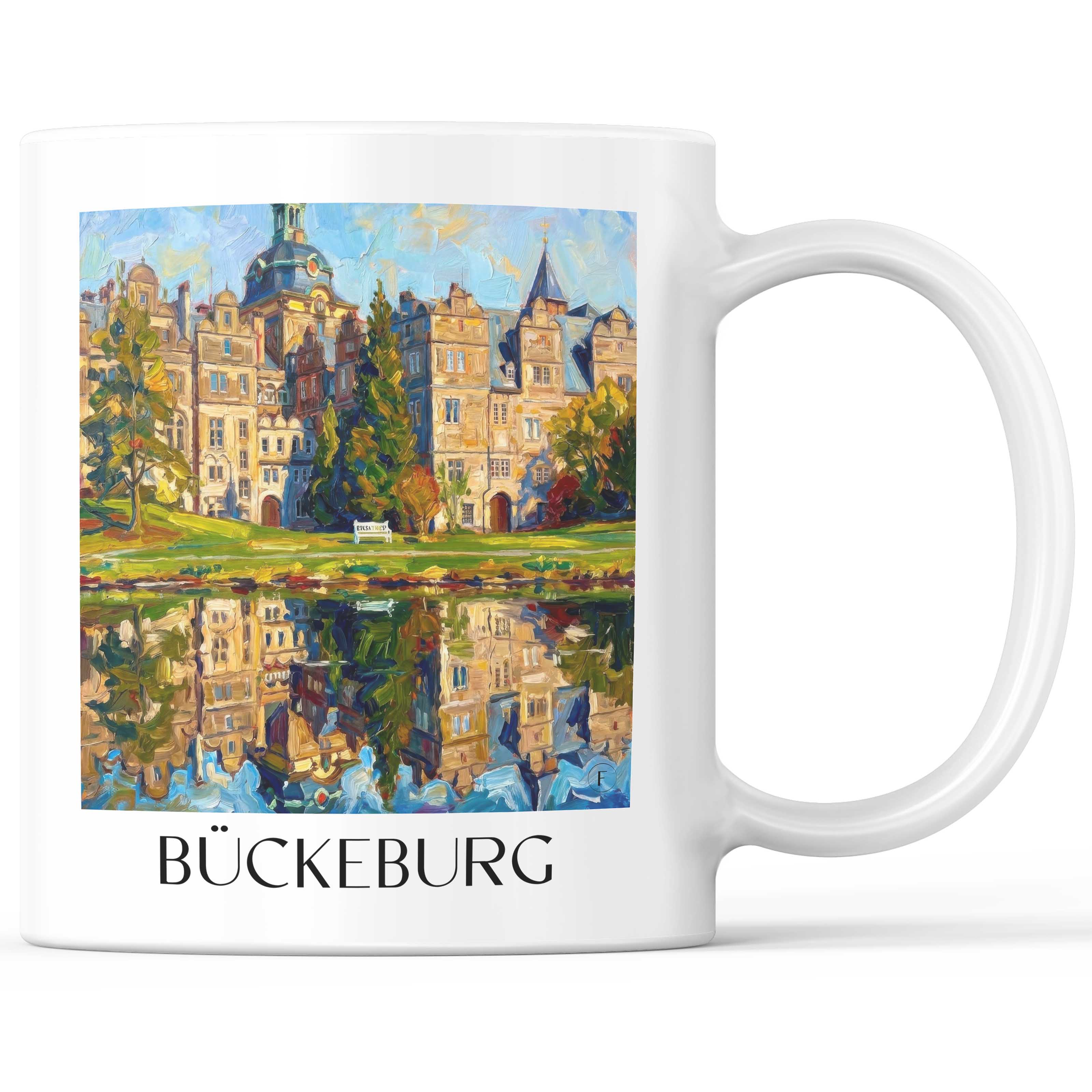 Bückeburg Kaffeebecher - Niedersachsen - Deutschland Becher - Kaffeetasse im Ölgemälde Stil