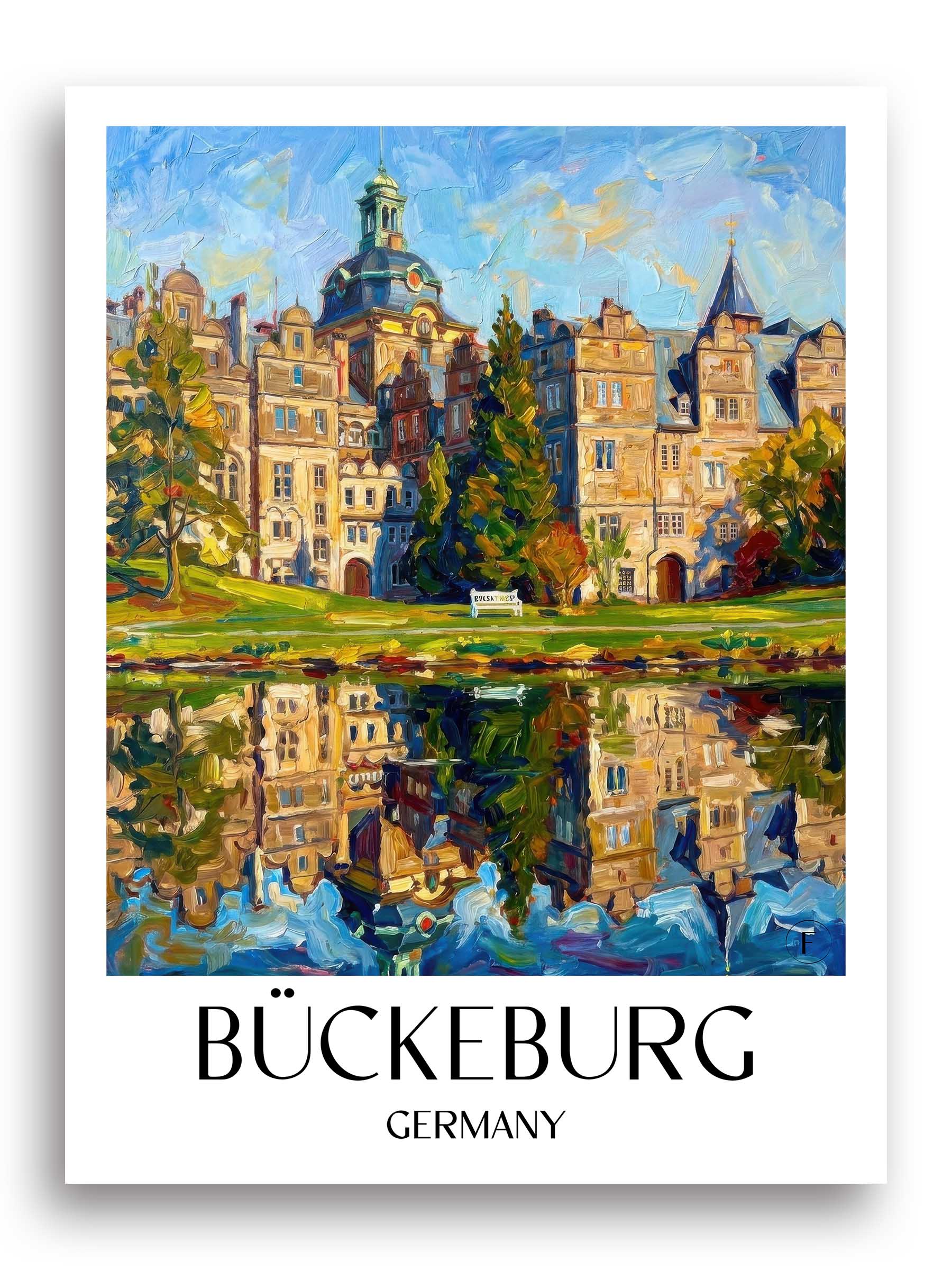 Bückeburg Poster - Niedersachsen - Deutschland Kunstdruck - Ölgemälde von A4 bis A1
