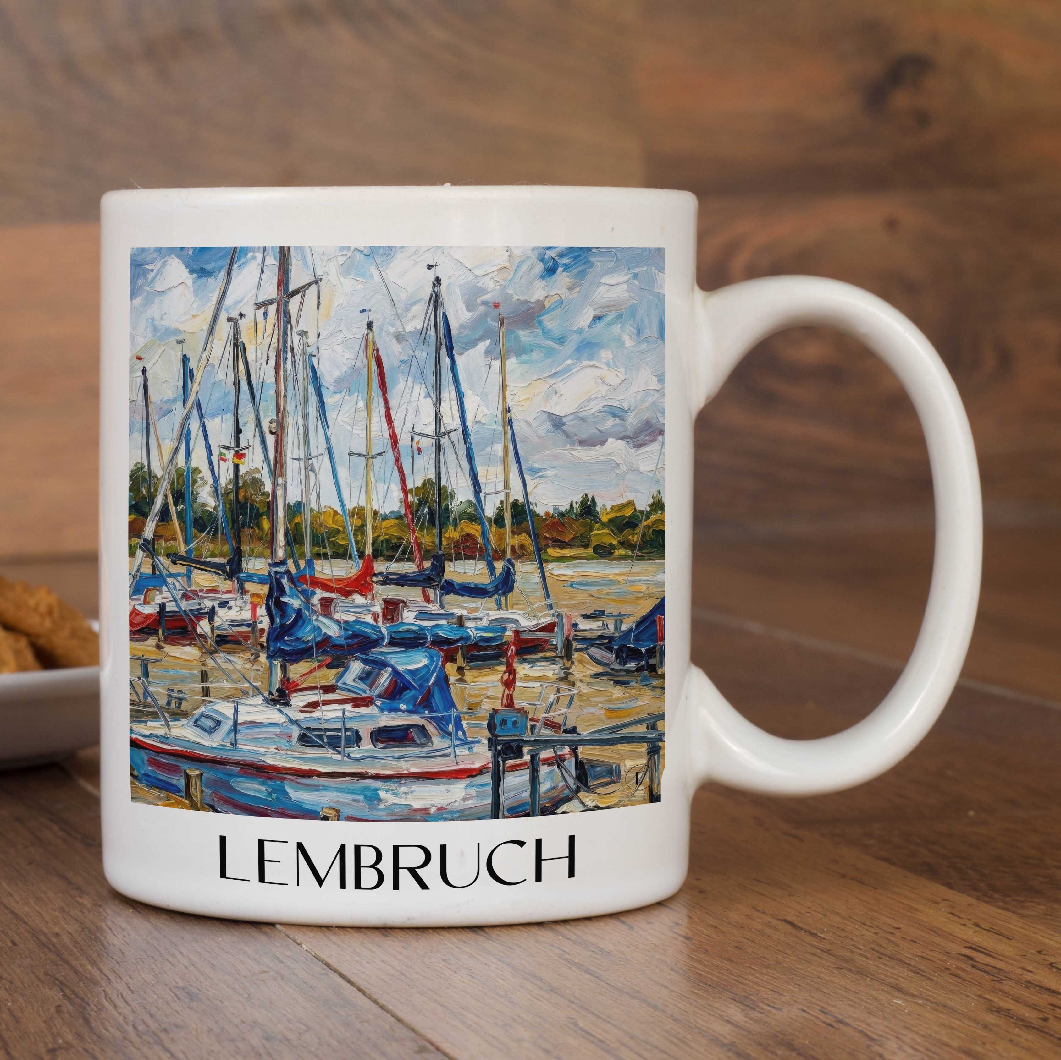 lembruch-niedersachsen-deutschland-kaffeebecher-oil-painting-oelgemaelde