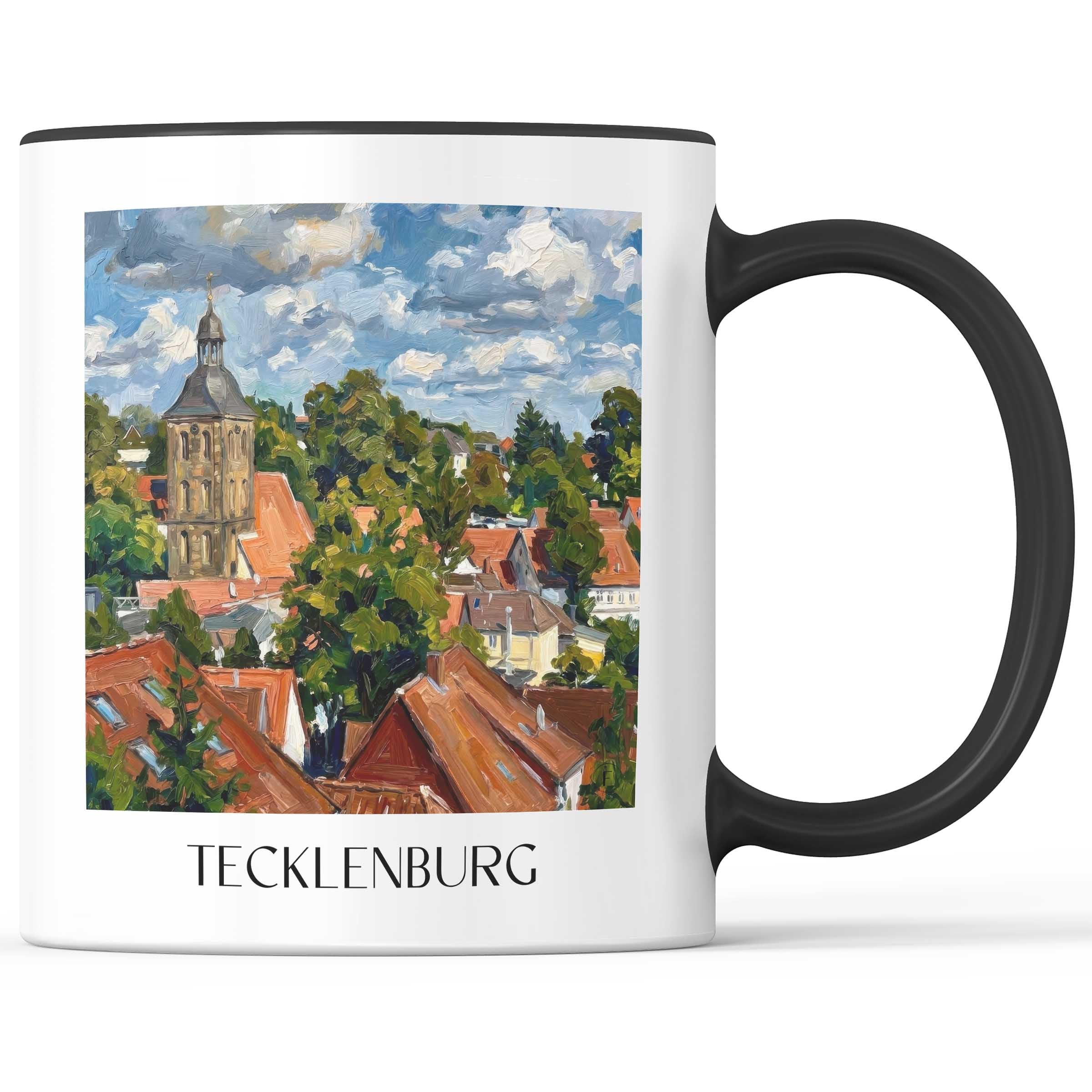 Tecklenburg Kaffeebecher - Niedersachsen - Deutschland Becher - Kaffeetasse im Ölgemälde Stil