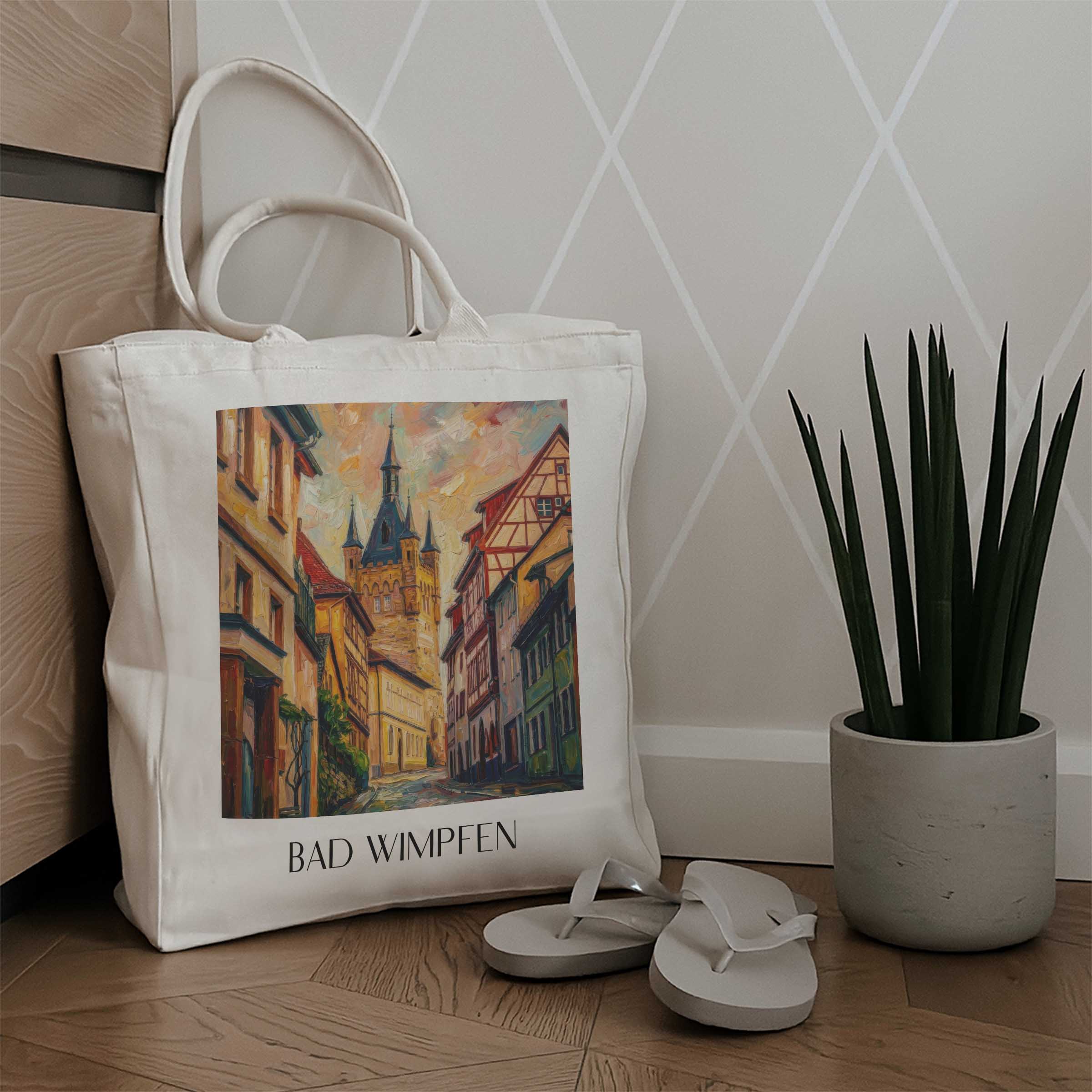 bad-wimpfen-neckartal-deutschland-einkaufstasche-oil-painting-oelgemaelde
