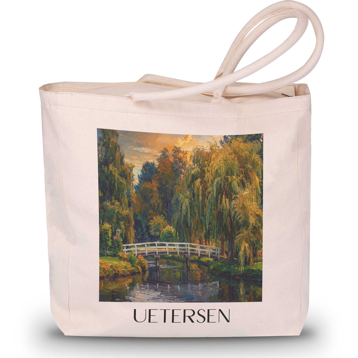 Uetersen Shopping Tasche - Holstein - Deutschland Tote Bag - Einkaufstasche im Ölgemälde Stil - favplace