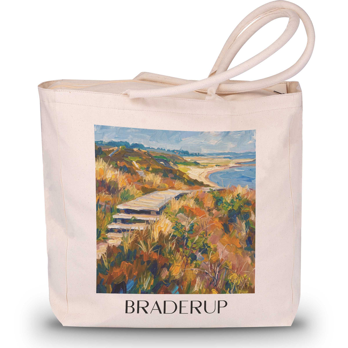 Braderup Shopping Tasche - Sylt - Deutschland Tote Bag - Einkaufstasche im Ölgemälde Stil - favplace