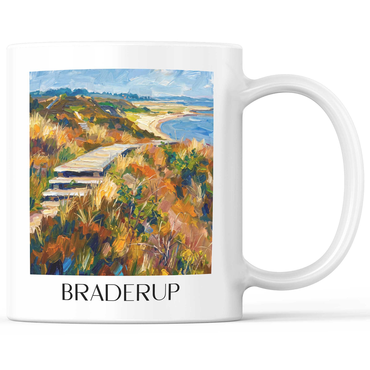 Braderup Kaffeebecher - Sylt - Deutschland Becher - Kaffeetasse im Ölgemälde Stil