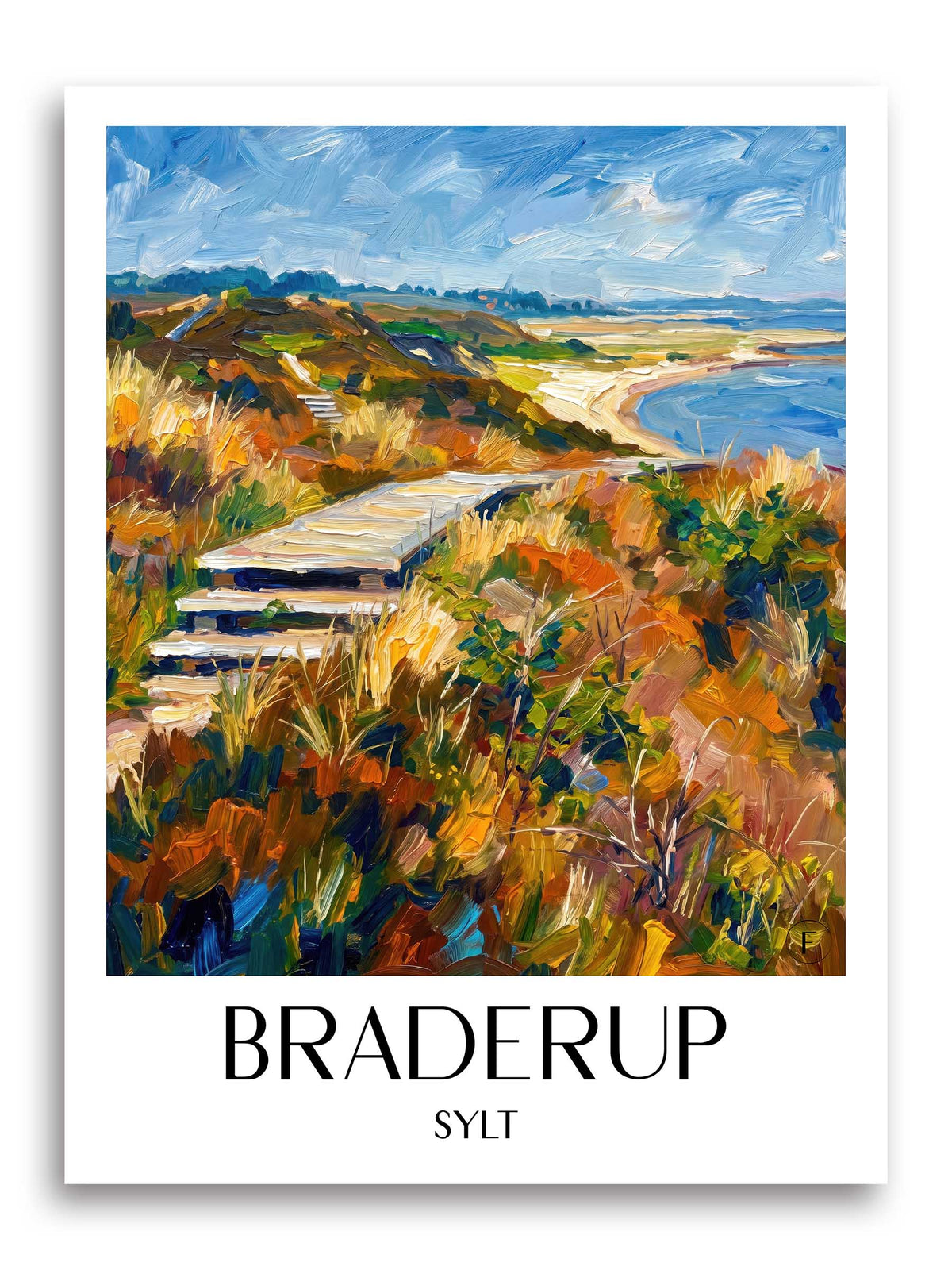 Braderup Poster - Sylt - Deutschland Kunstdruck - Ölgemälde von A4 bis A1
