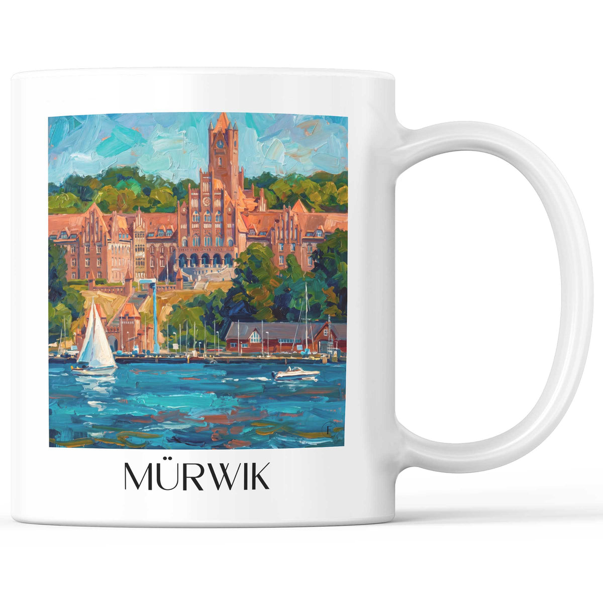 Mürwik Kaffeebecher - Schleswig-Holstein - Deutschland Becher - Kaffeetasse im Ölgemälde Stil