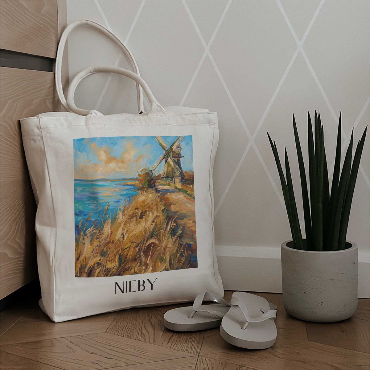 nieby-ostsee-deutschland-einkaufstasche-oil-painting-oelgemaelde