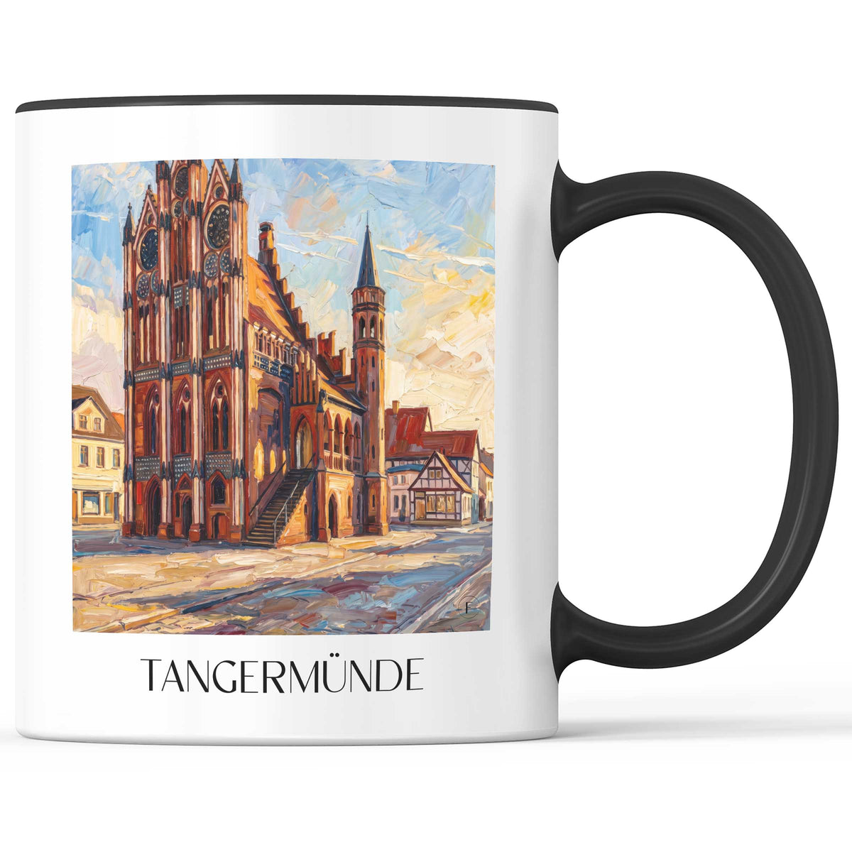 Tangermünde Kaffeebecher - Altmark - Deutschland Becher - Kaffeetasse im Ölgemälde Stil
