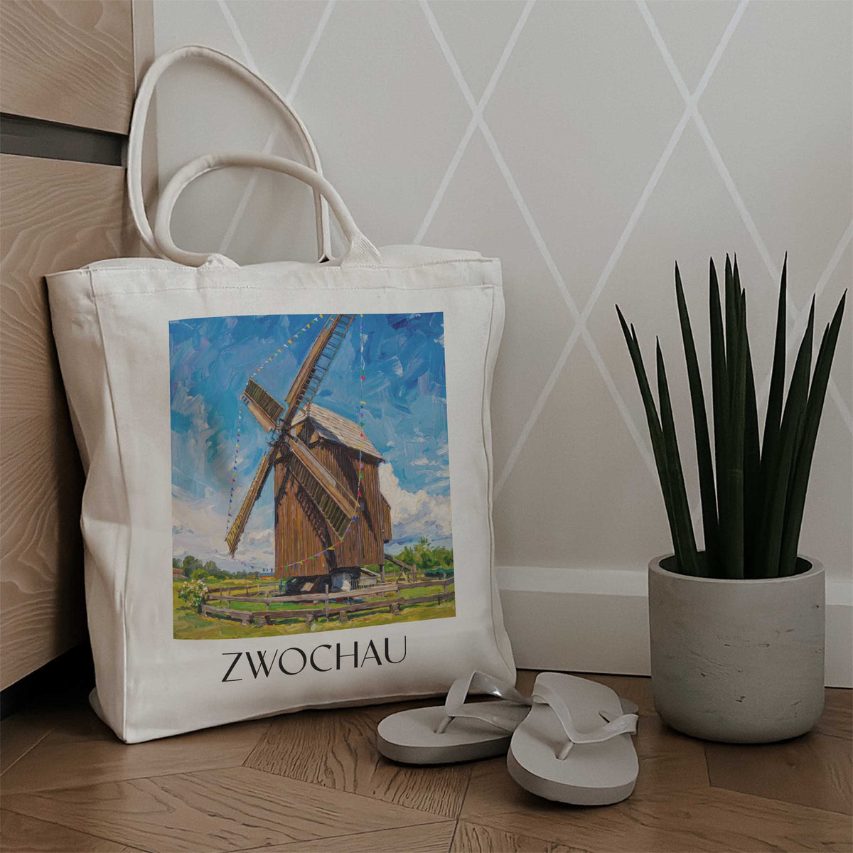 zwochau-leipziger-tieflandsbucht-deutschland-einkaufstasche-oil-painting-oelgemaelde