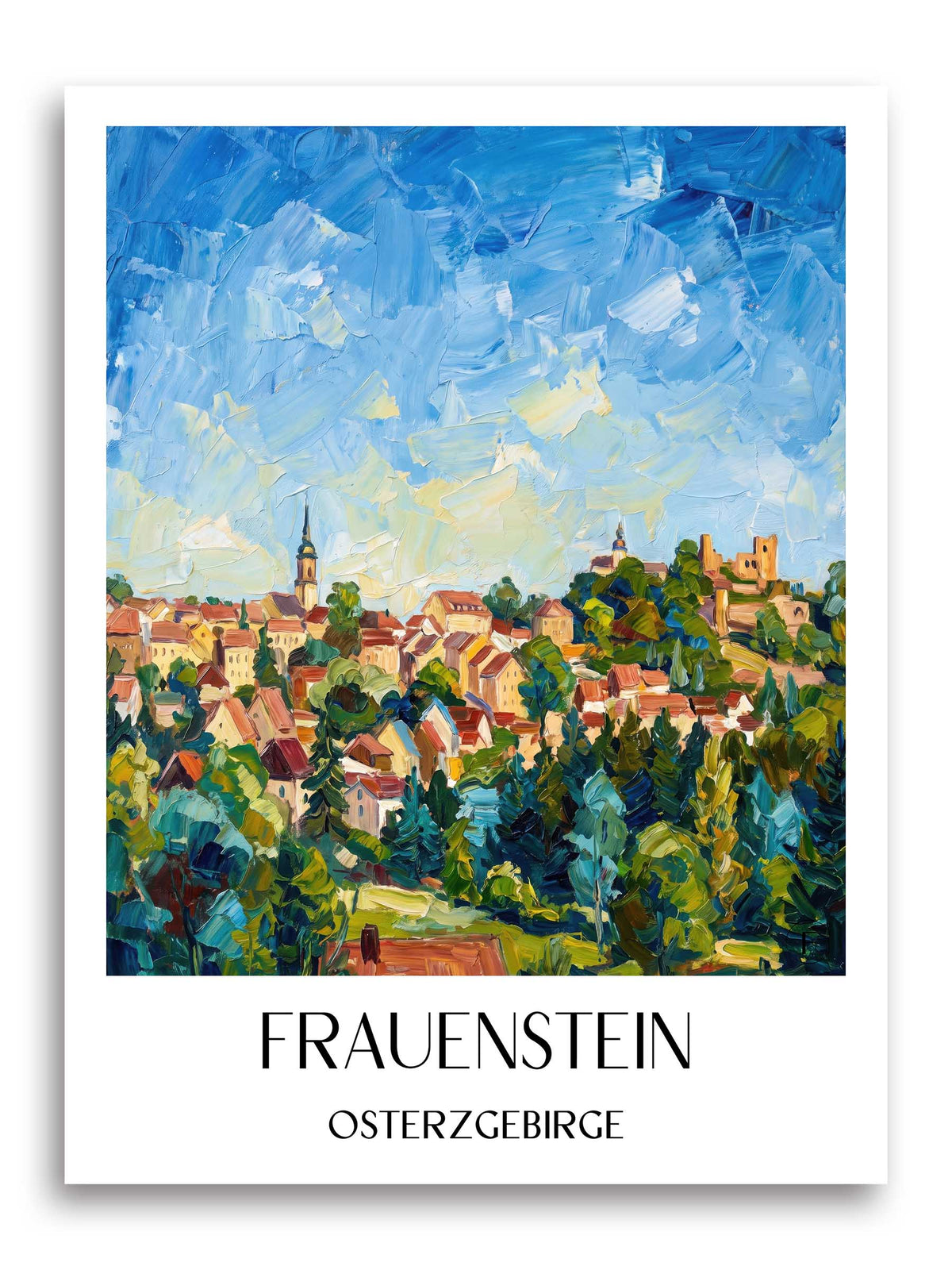 frauenstein-osterzgebirge-deutschland-poster-oil-painting-oelgemaelde