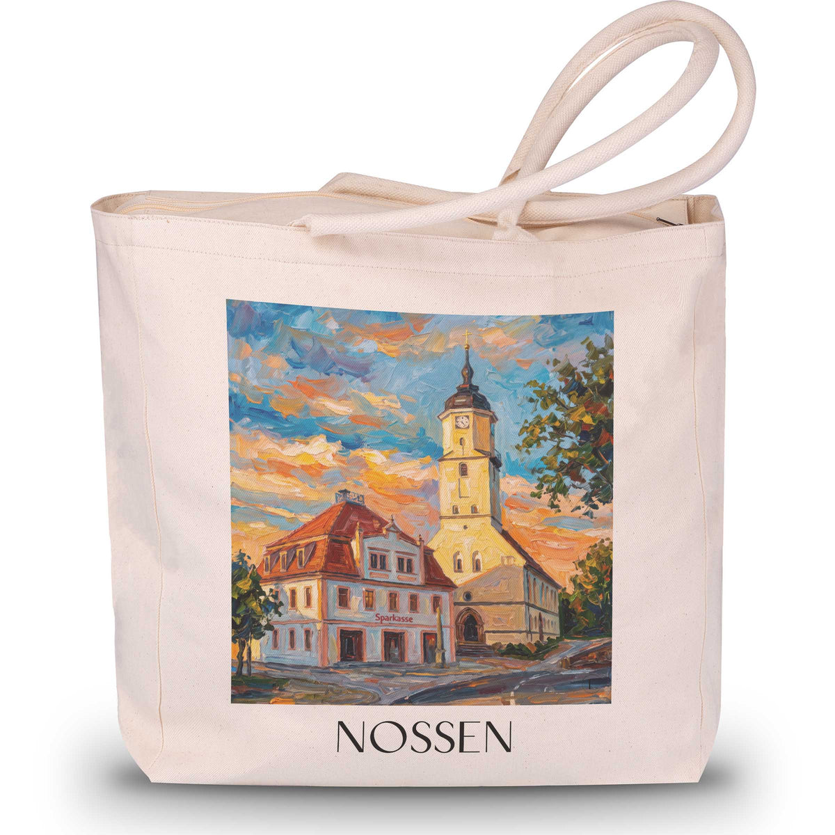 nossen-sachsen-deutschland-einkaufstasche-oil-painting-oelgemaelde