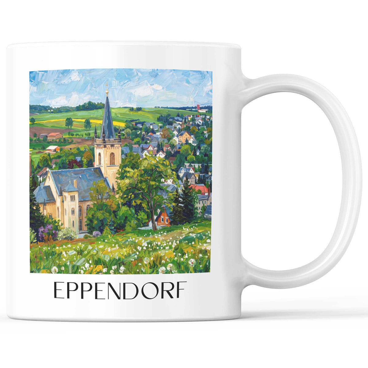 Eppendorf Kaffeebecher - Erzgebirge - Deutschland Becher - Kaffeetasse im Ölgemälde Stil