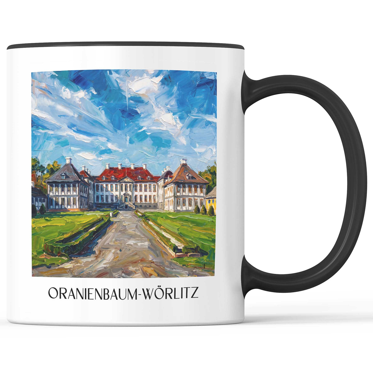 Oranienbaum-Wörlitz Kaffeebecher - Sachsen-Anhalt - Deutschland Becher - Kaffeetasse im Ölgemälde Stil