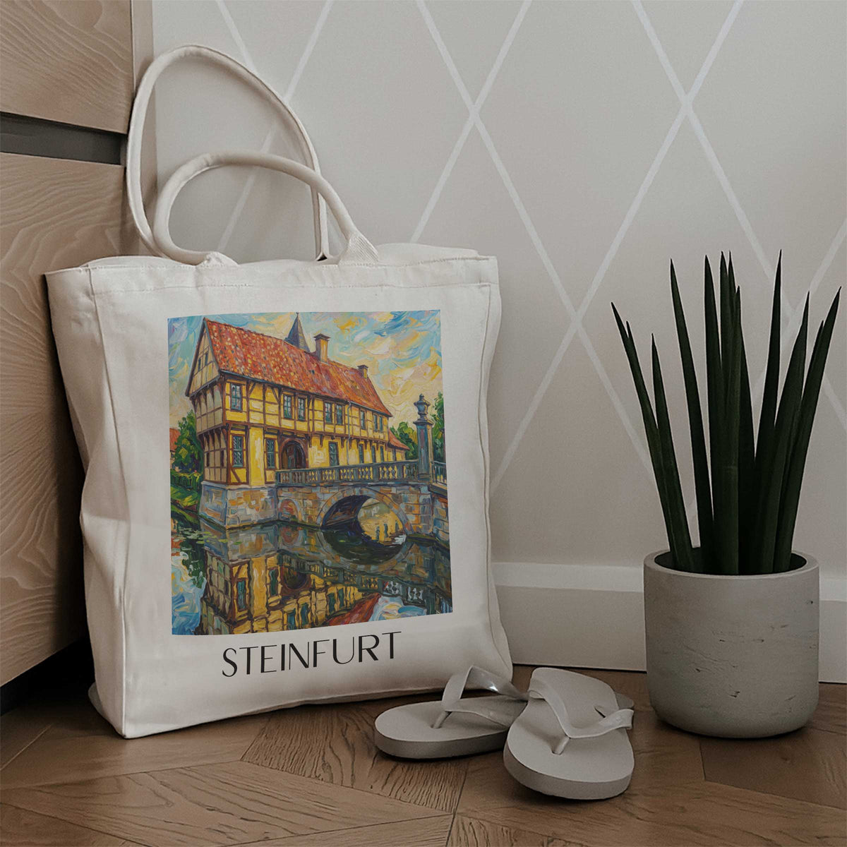 steinfurt-münsterland-deutschland-einkaufstasche-oil-painting-oelgemaelde