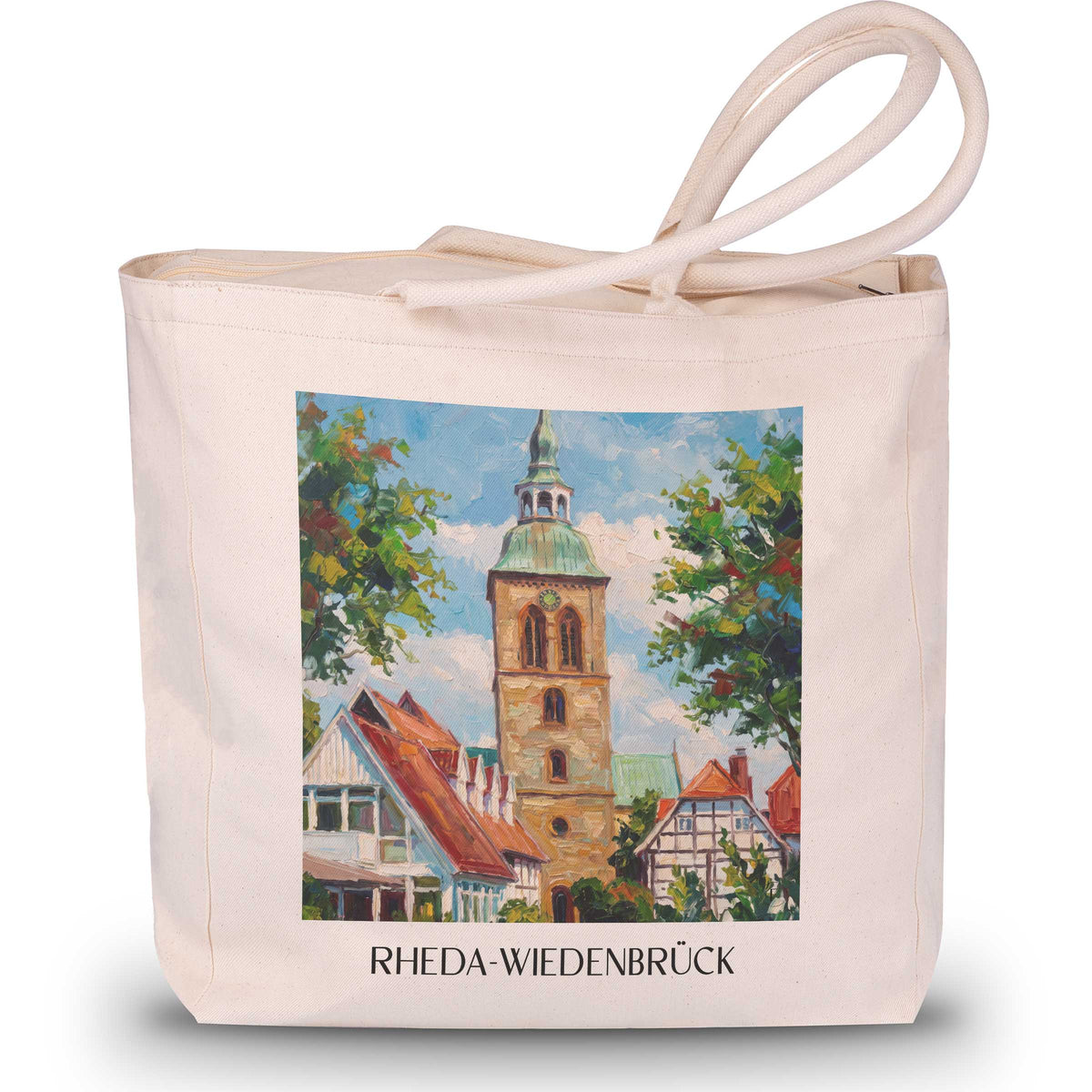 Rheda-wiedenbrück Shopping Tasche - Ostwestfalen-Lippe - Deutschland Tote Bag - Einkaufstasche im Ölgemälde Stil - favplace