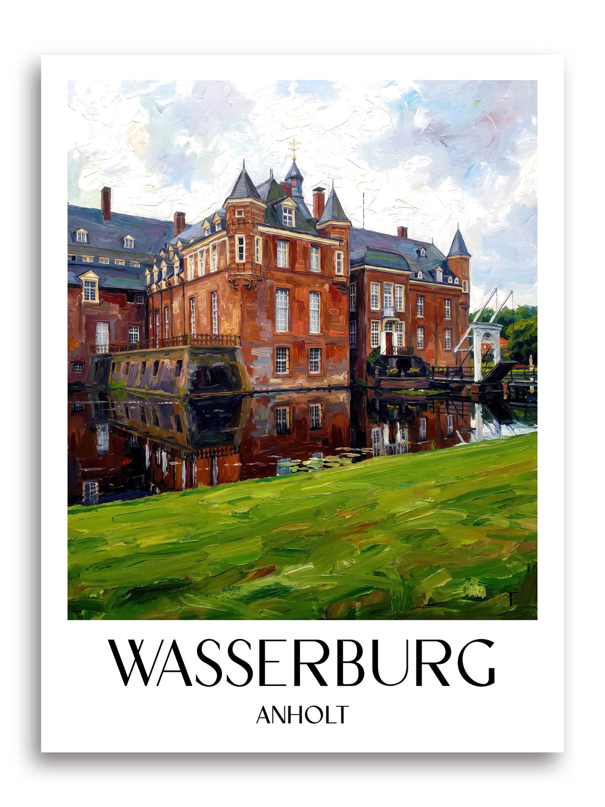 Wasserburg Poster - Anholt - Deutschland Kunstdruck - Ölgemälde von A4 bis A1