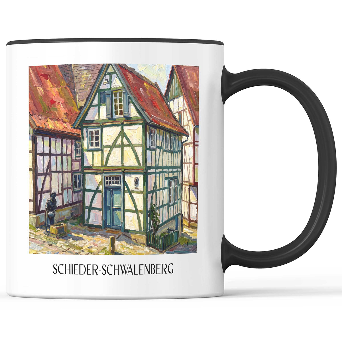 Schieder-Schwalenberg Kaffeebecher - Lipperland - Deutschland Becher - Kaffeetasse im Ölgemälde Stil