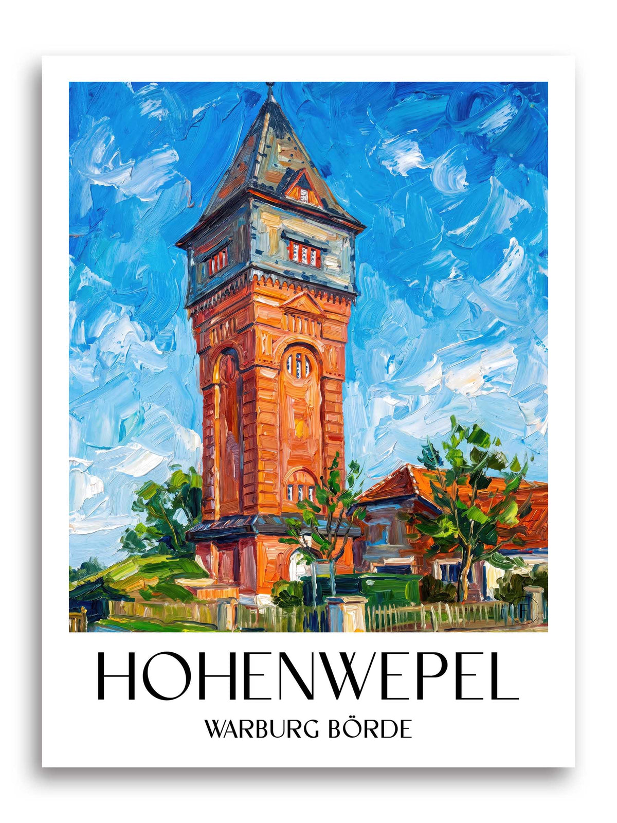 Hohenwepel Poster - Warburger Börde - Deutschland Kunstdruck - Ölgemälde von A4 bis A1