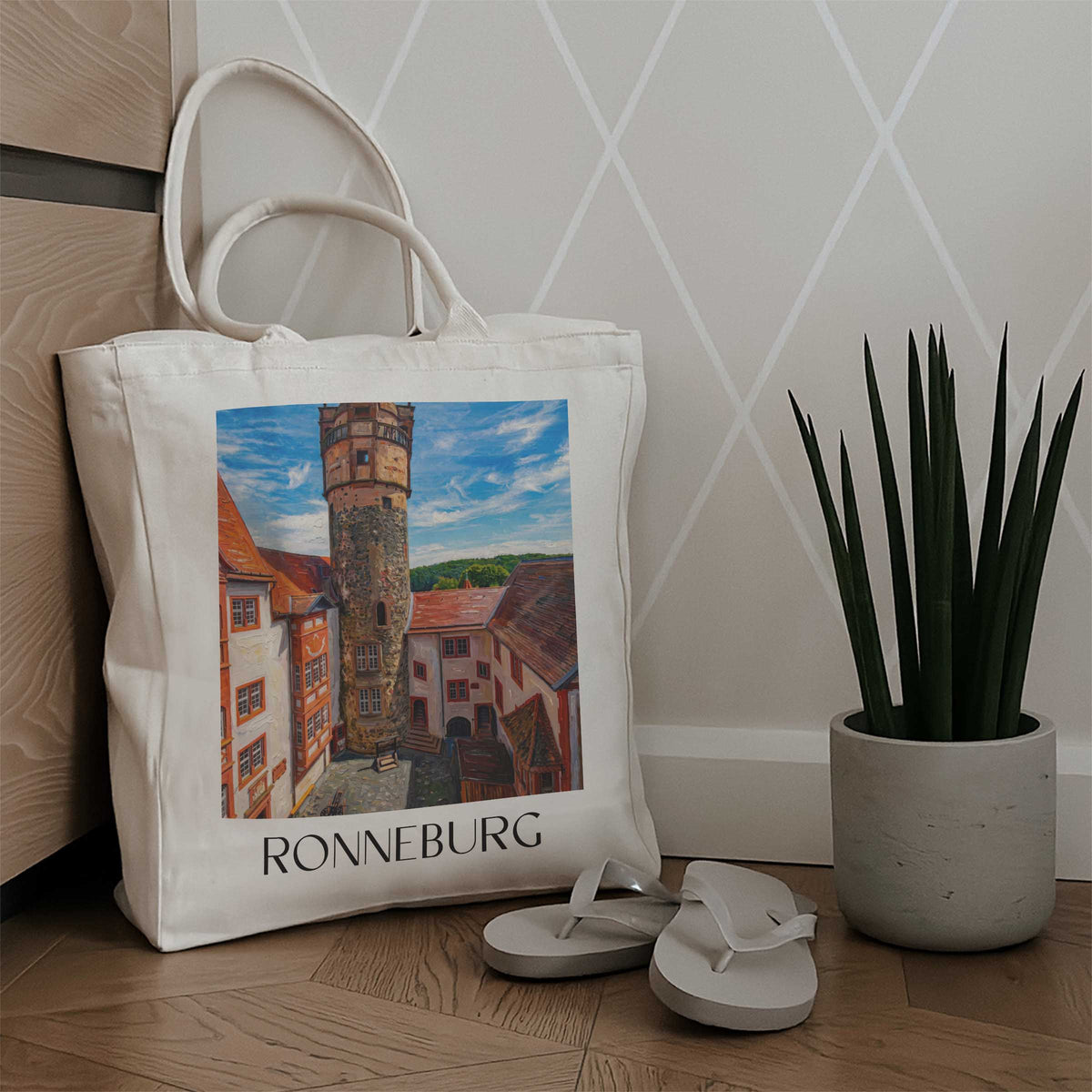 ronneburg-wetterau-deutschland-einkaufstasche-oil-painting-oelgemaelde