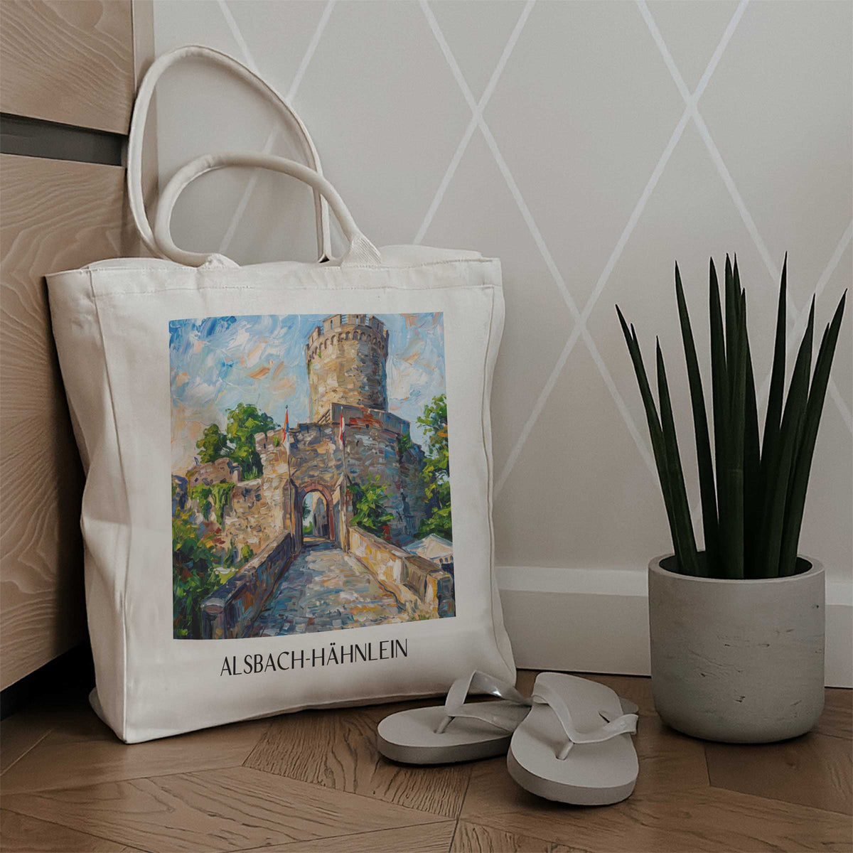 alsbach-hähnlein-bergstraße-deutschland-einkaufstasche-oil-painting-oelgemaelde