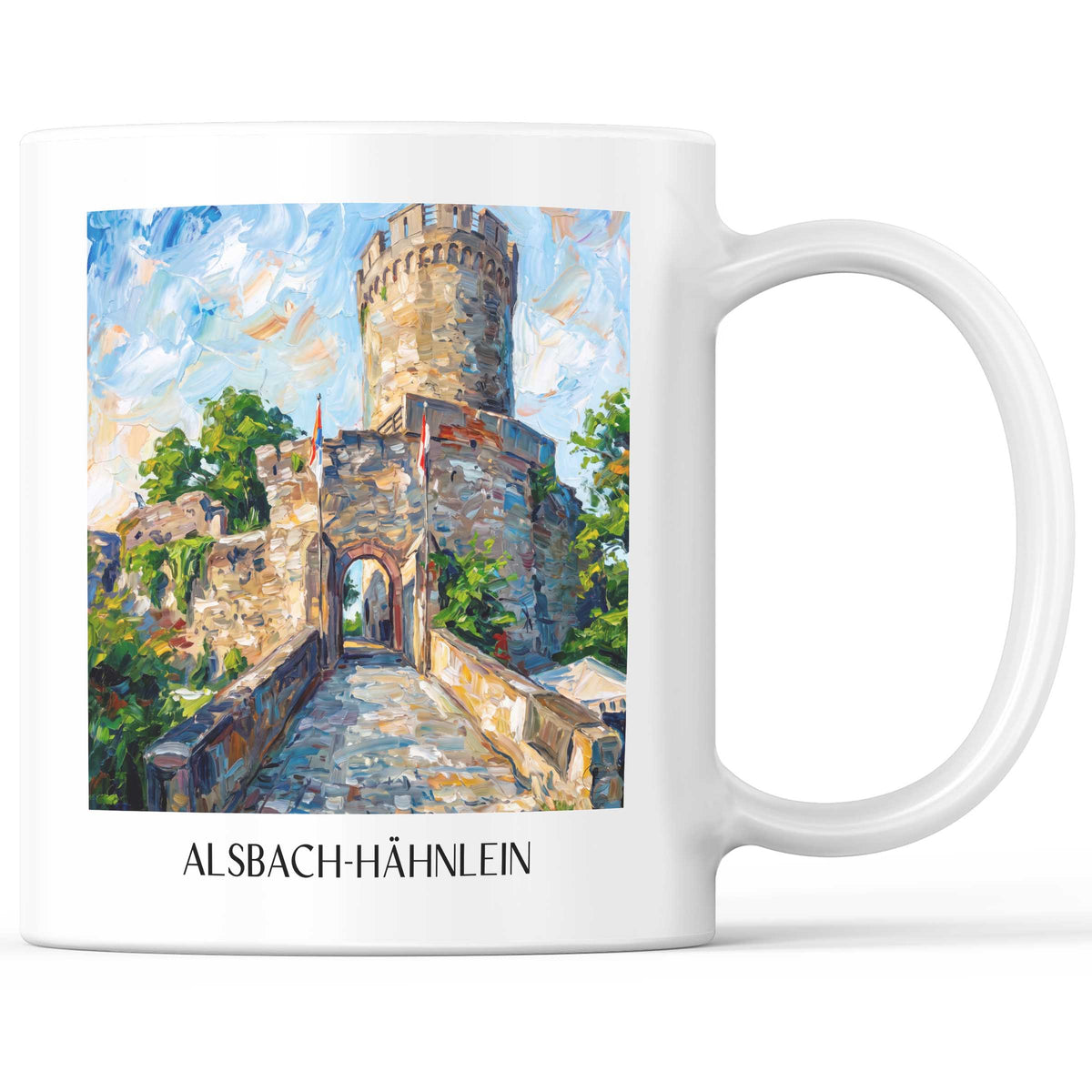 Alsbach-Hähnlein Kaffeebecher - Bergstraße - Deutschland Becher - Kaffeetasse im Ölgemälde Stil