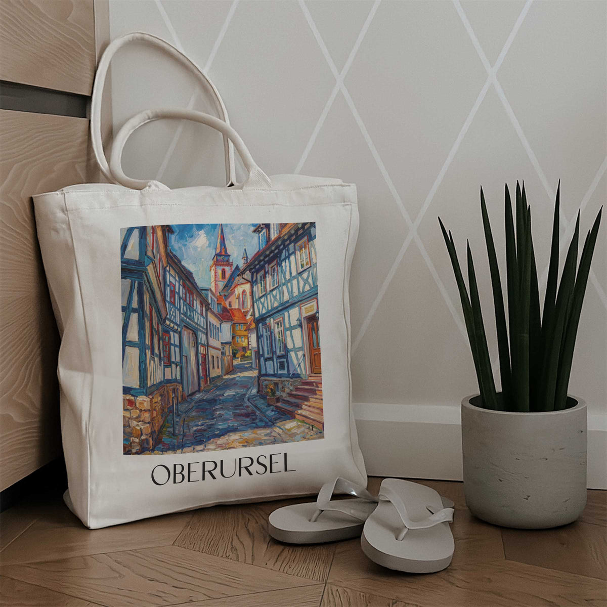 oberursel-taunus-deutschland-einkaufstasche-oil-painting-oelgemaelde