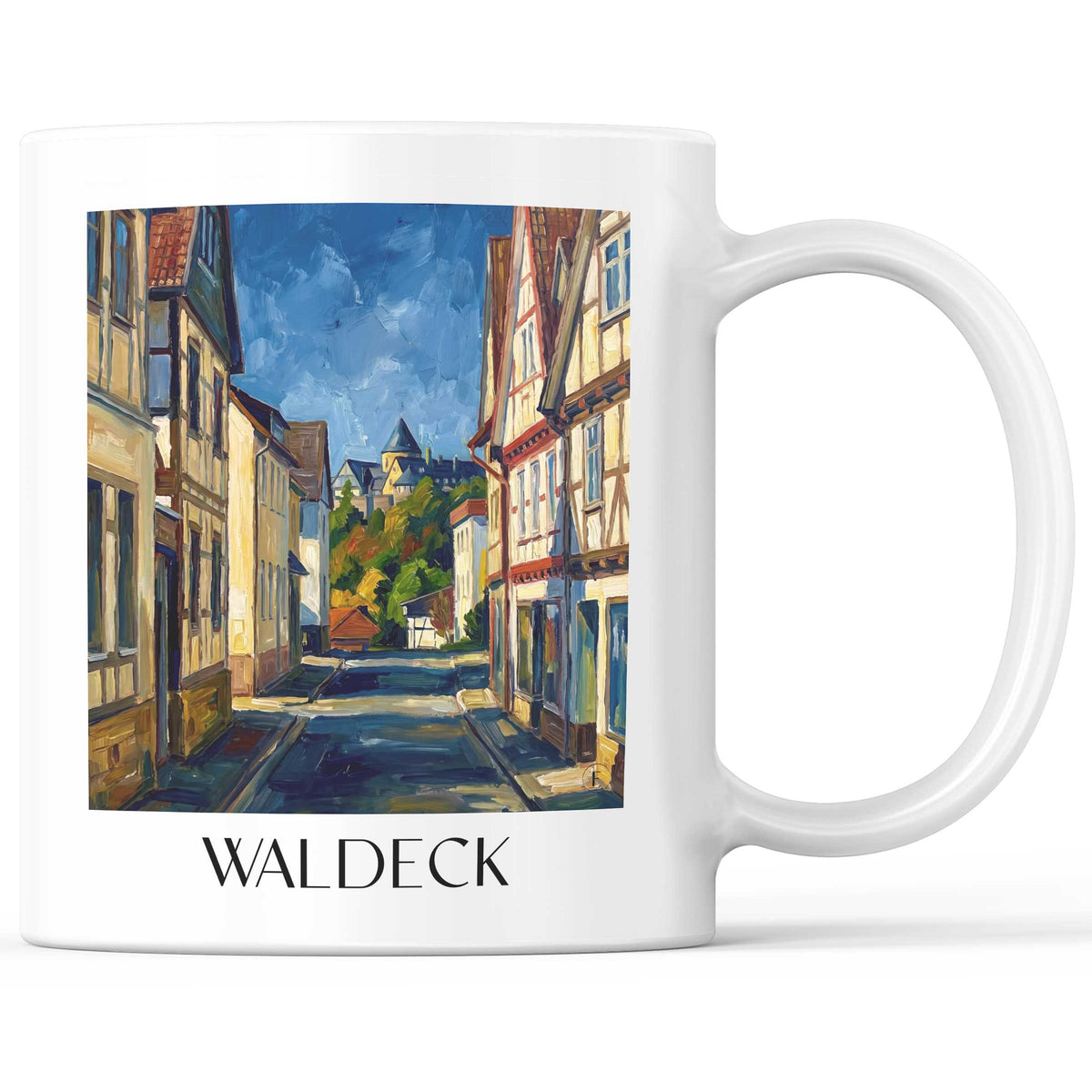 Waldeck Kaffeebecher - Edersee - Deutschland Becher - Kaffeetasse im Ölgemälde Stil