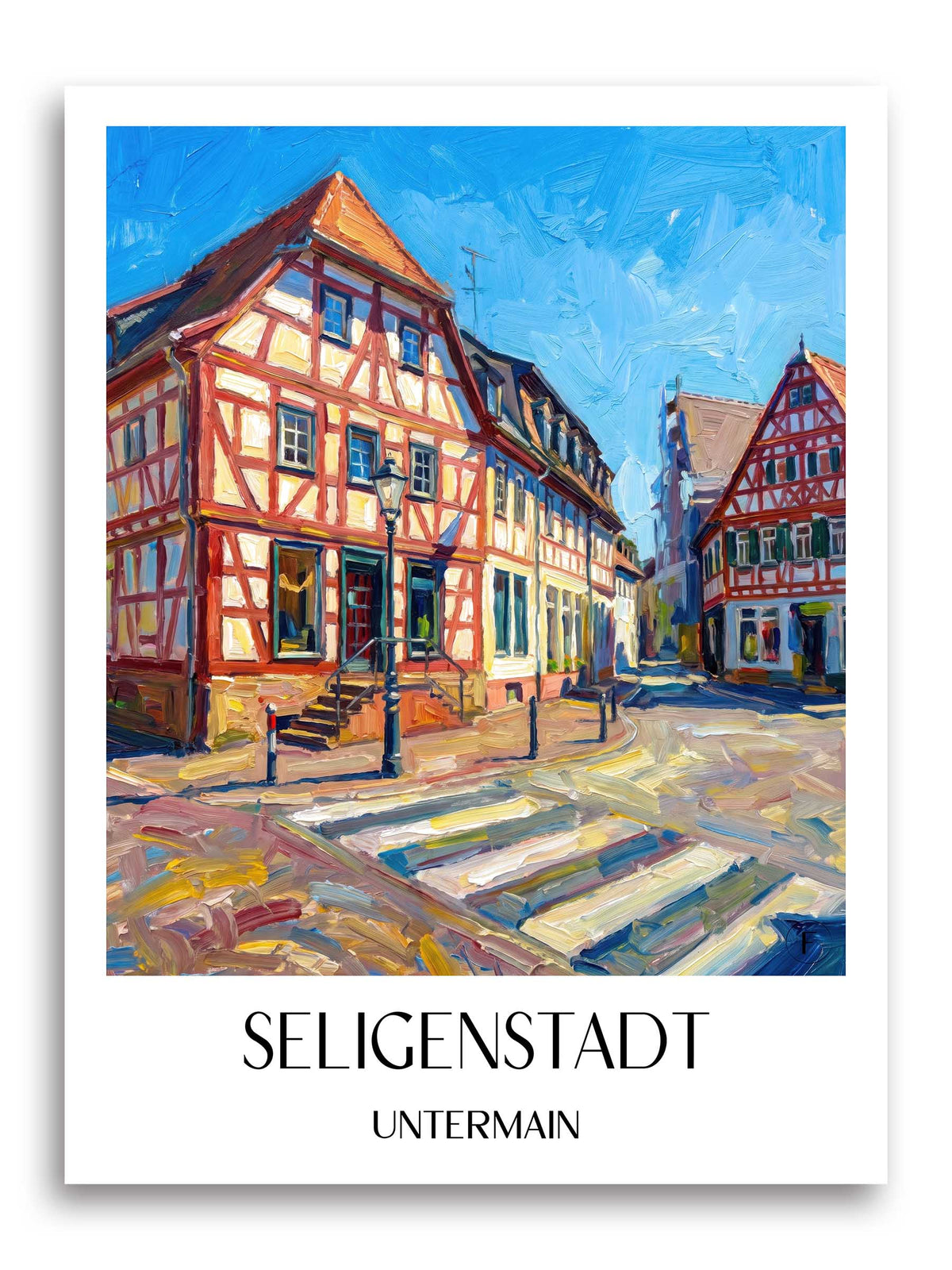 Seligenstadt Poster - Untermain - Deutschland Kunstdruck - Ölgemälde von A4 bis A1