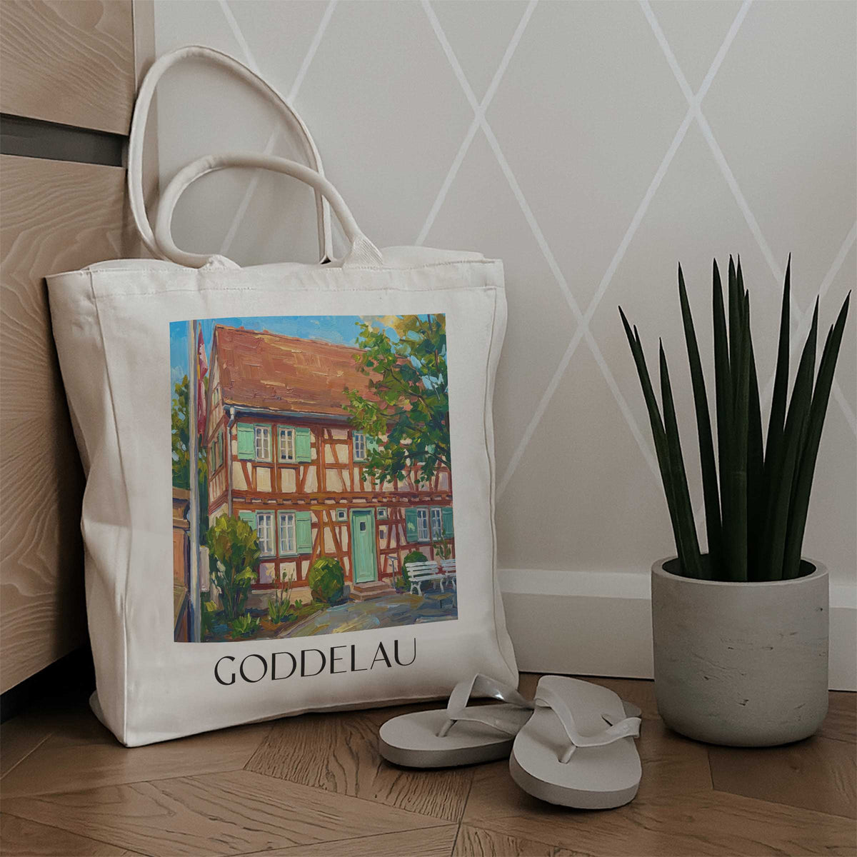 goddelau-hessisches-ried-deutschland-einkaufstasche-oil-painting-oelgemaelde