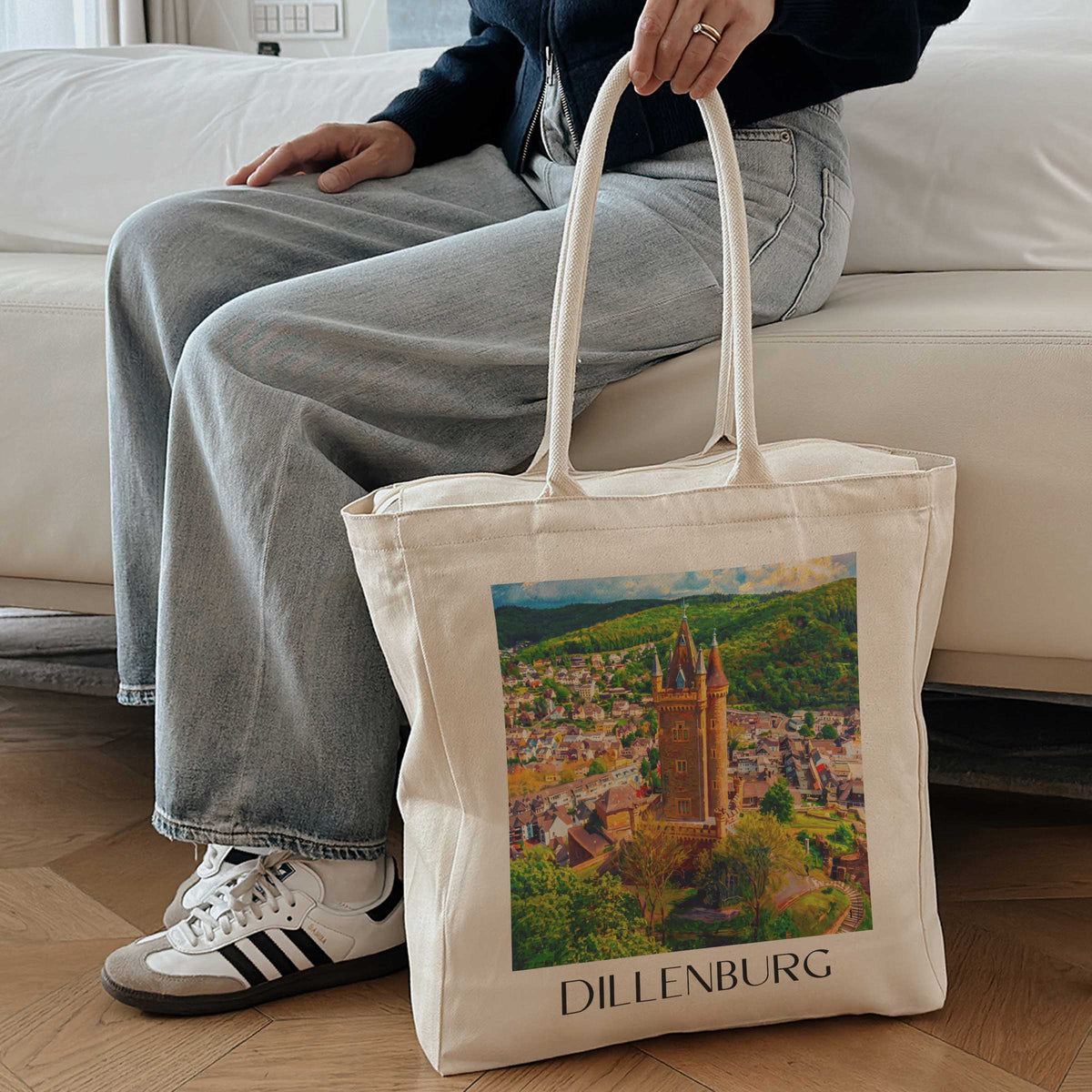 dillenburg-lahn-dill-bergland-deutschland-einkaufstasche-oil-painting-oelgemaelde