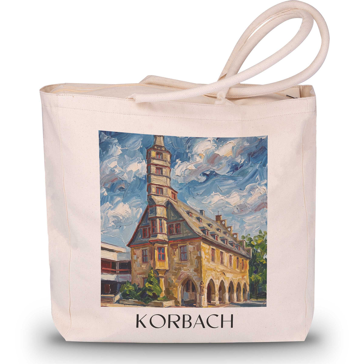 korbach-waldecker-land-deutschland-einkaufstasche-oil-painting-oelgemaelde