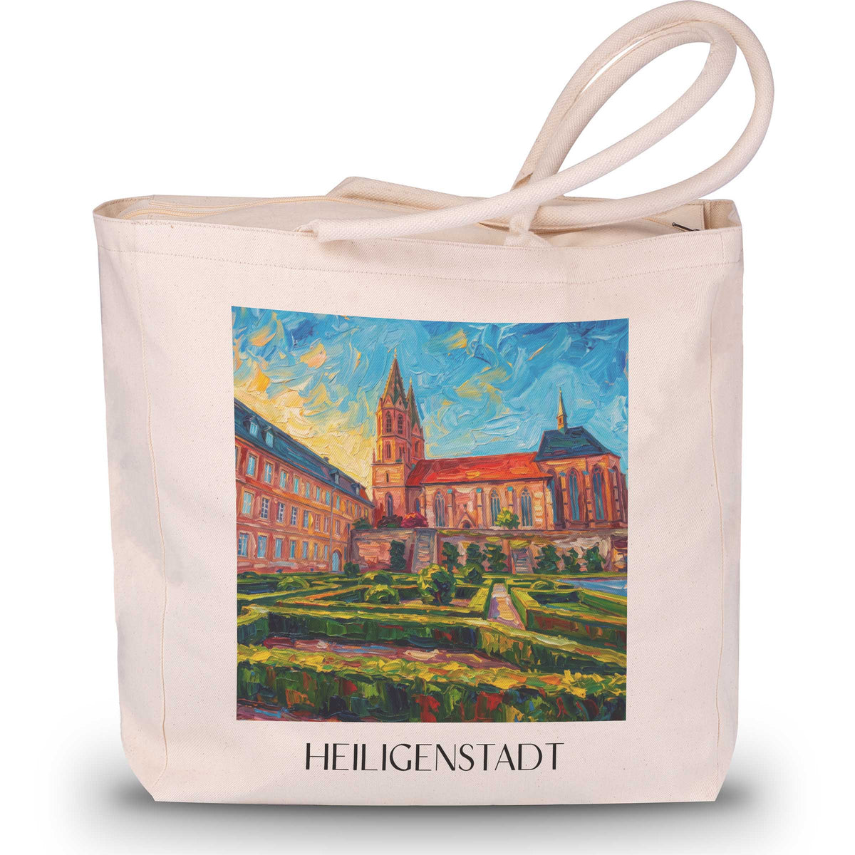 Heiligenstadt Shopping Tasche - Thüringen - Deutschland Tote Bag - Einkaufstasche im Ölgemälde Stil - favplace