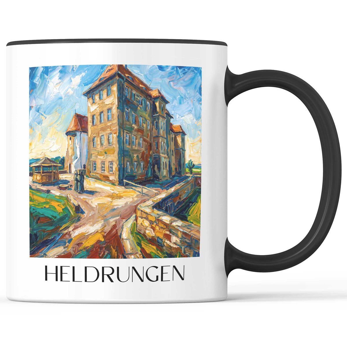 Heldrungen Kaffeebecher - Thüringen - Deutschland Becher - Kaffeetasse im Ölgemälde Stil