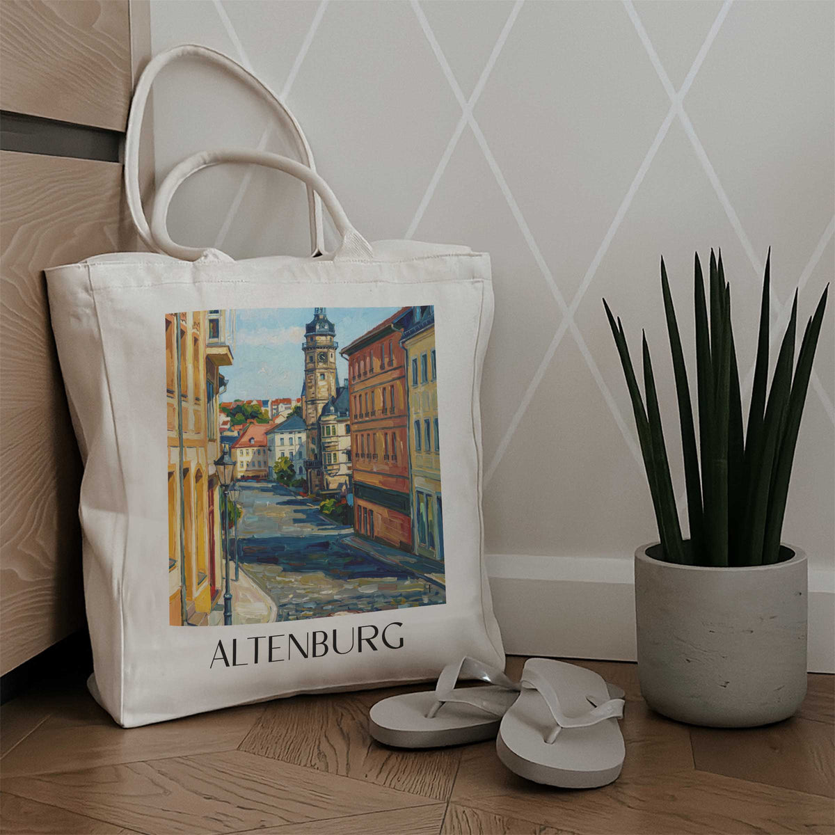 altenburg-altenburger-land-deutschland-einkaufstasche-oil-painting-oelgemaelde