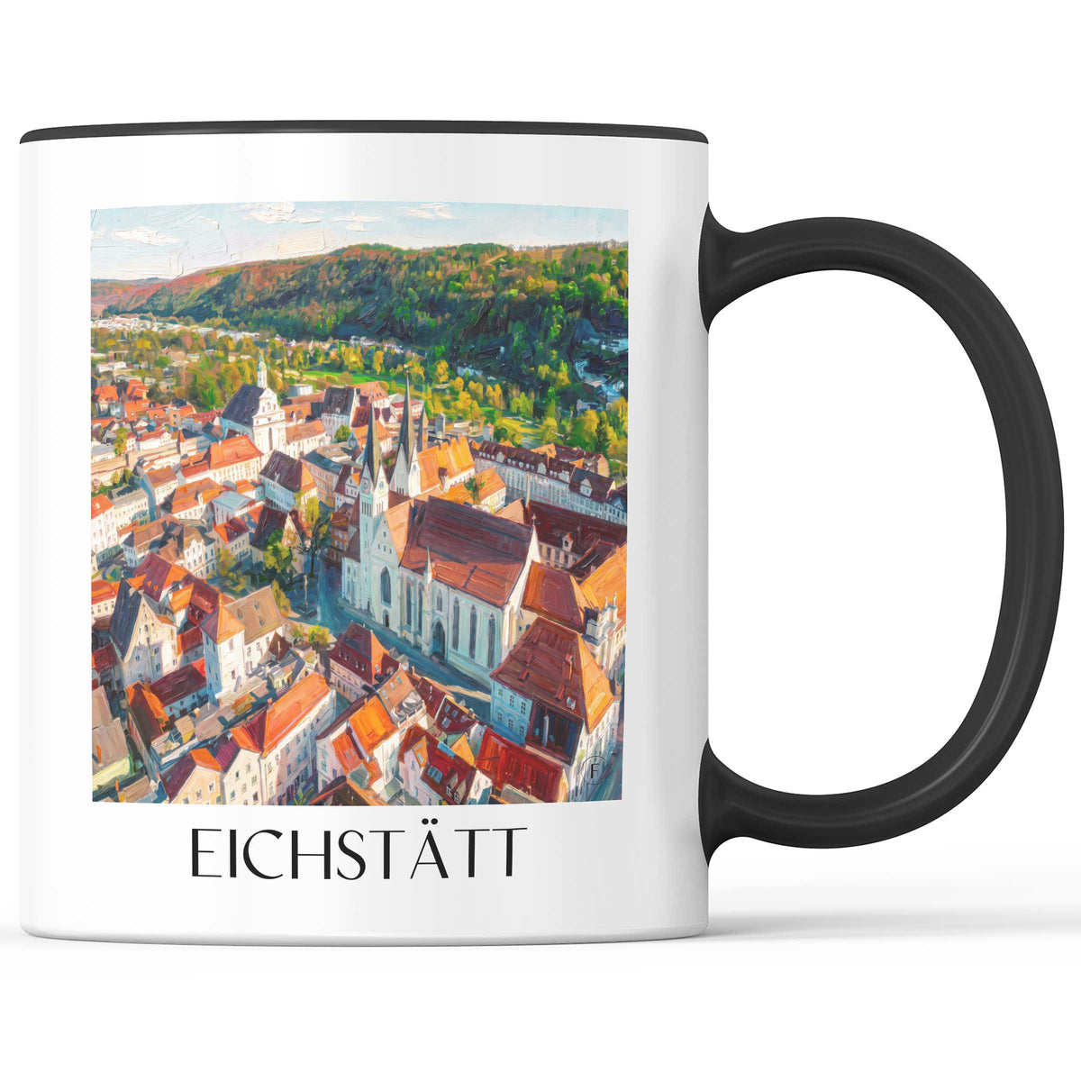 Eichstätt Kaffeebecher - Altmühltal - Deutschland Becher - Kaffeetasse im Ölgemälde Stil