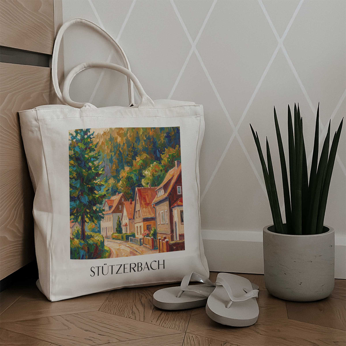 stützerbach-thüringer-wald-deutschland-einkaufstasche-oil-painting-oelgemaelde