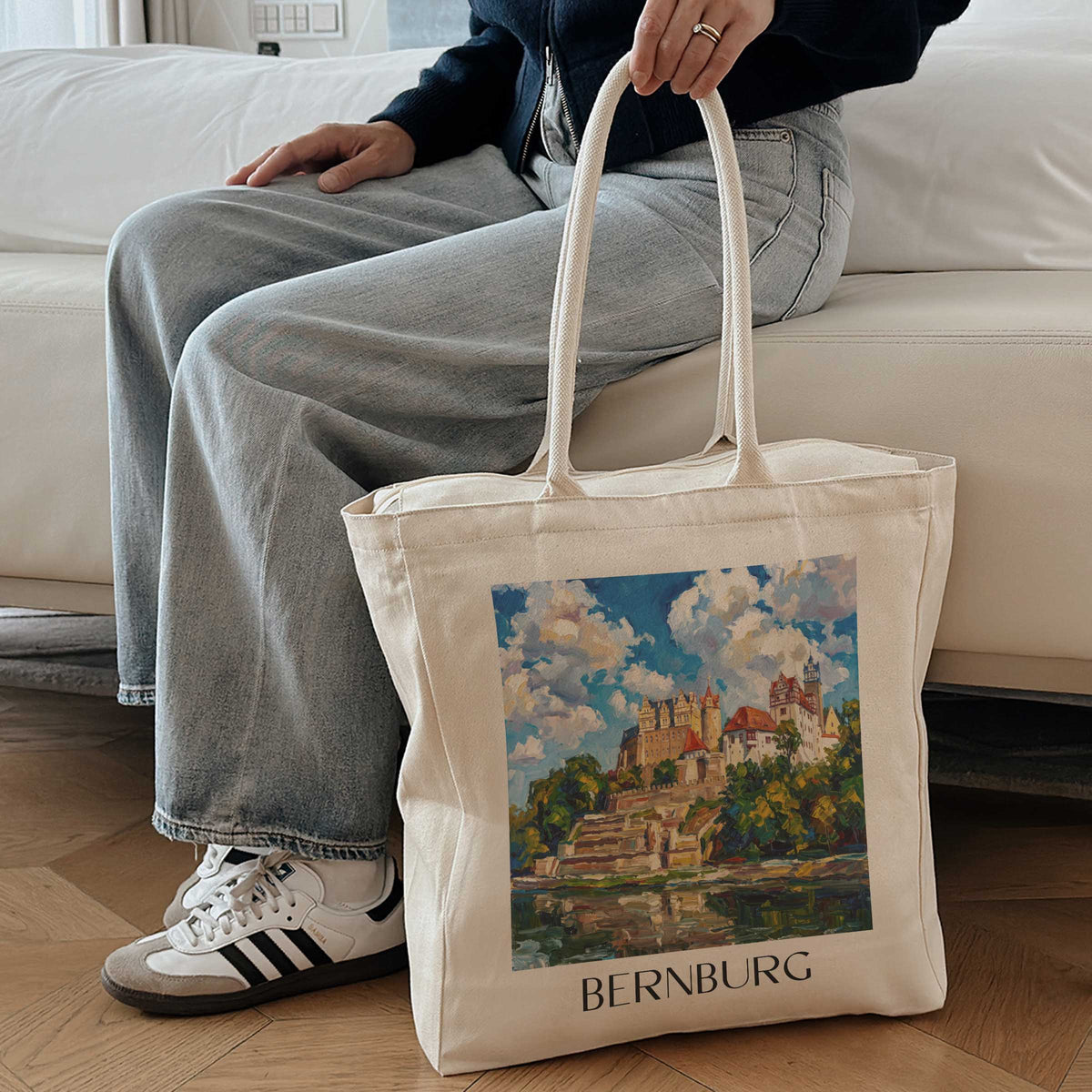 bernburg-saale-deutschland-einkaufstasche-oil-painting-oelgemaelde