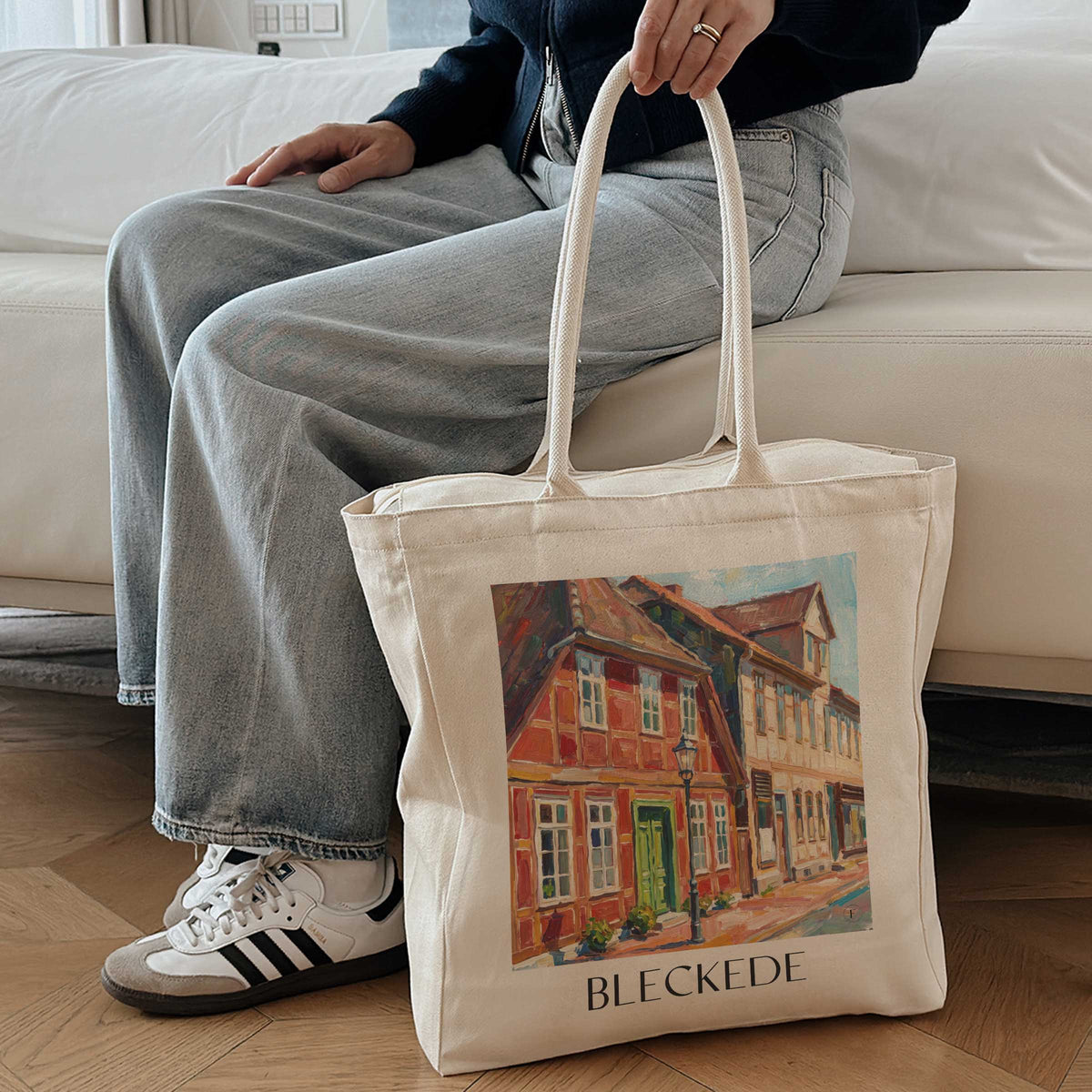 bleckede-elbtalaue-deutschland-einkaufstasche-oil-painting-oelgemaelde