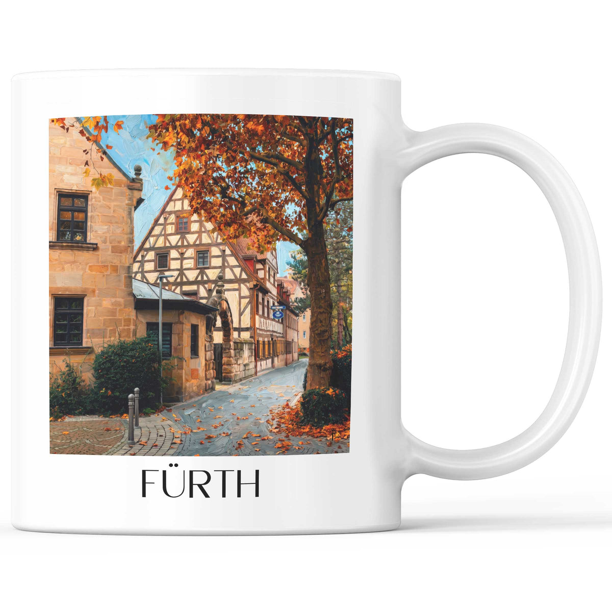 Fürth Kaffeebecher - Mittelfranken - Deutschland Becher - Kaffeetasse im Ölgemälde Stil