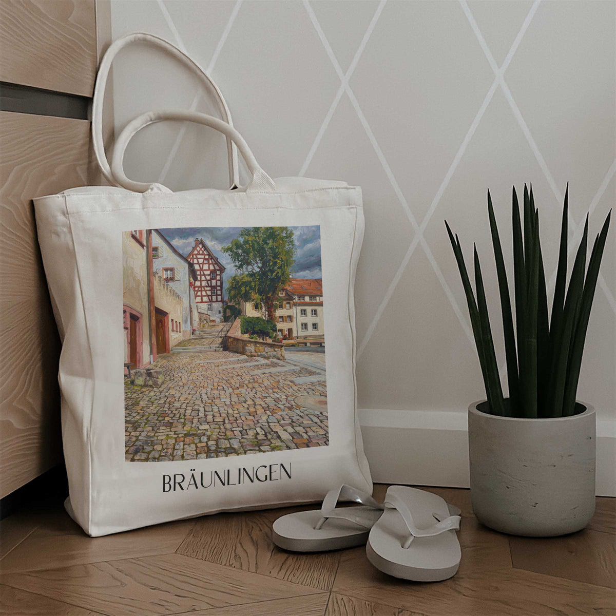 bräunlingen-schwarzwald-deutschland-einkaufstasche-oil-painting-oelgemaelde