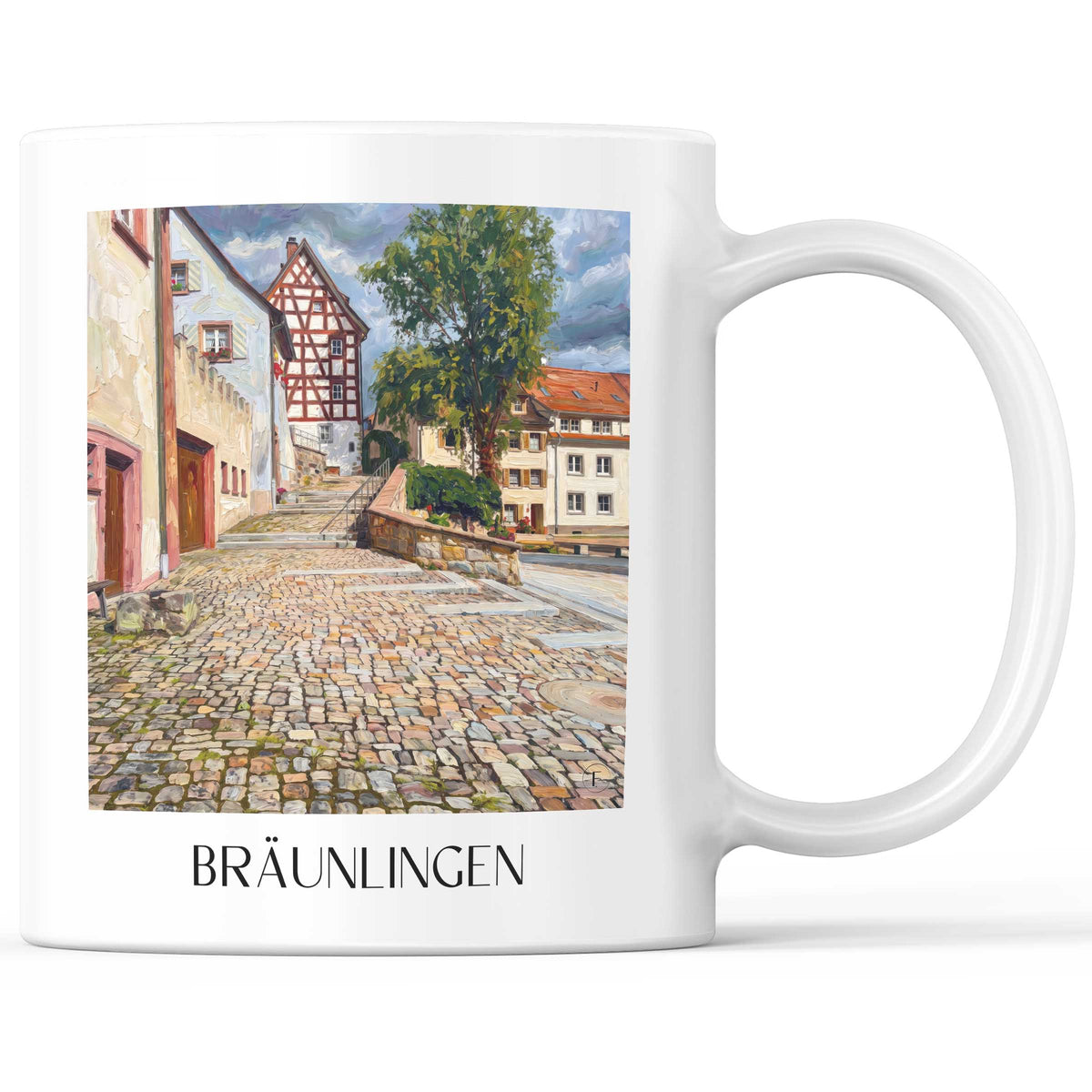 Bräunlingen Kaffeebecher - Schwarzwald - Deutschland Becher - Kaffeetasse im Ölgemälde Stil