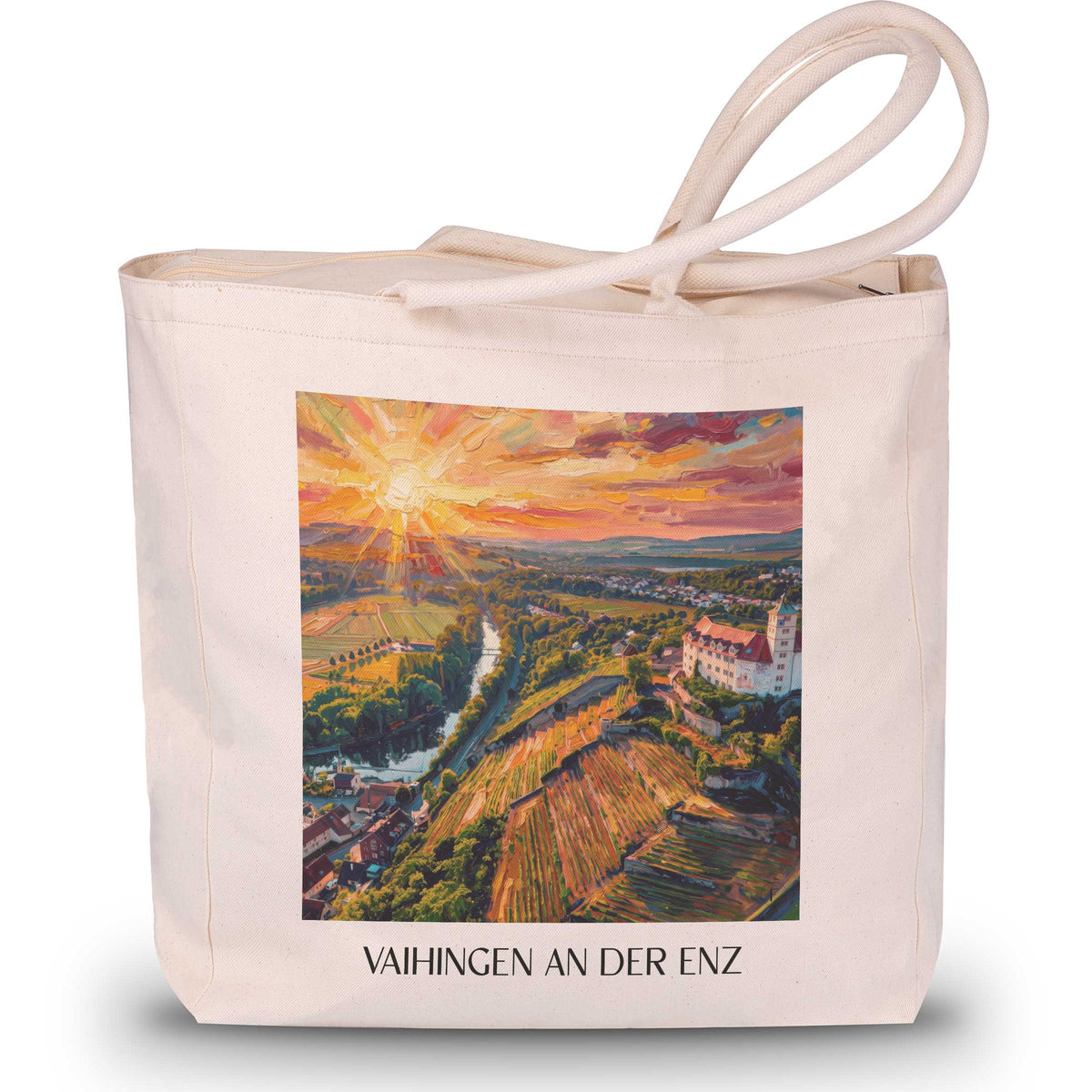 Vaihingen an der Enz Shopping Tasche - Enztal - Deutschland Tote Bag - Einkaufstasche im Ölgemälde Stil - favplace