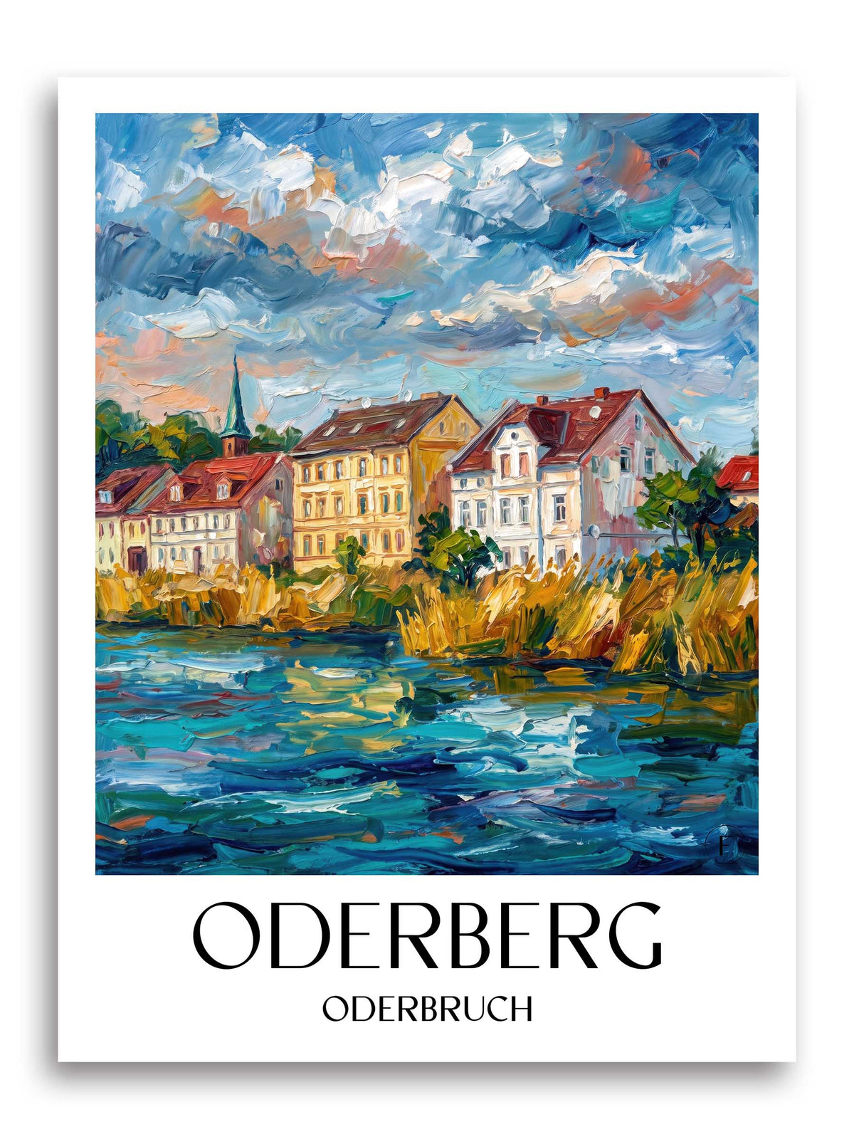 Oderberg Poster - Oderbruch - Deutschland Kunstdruck - Ölgemälde von A4 bis A1
