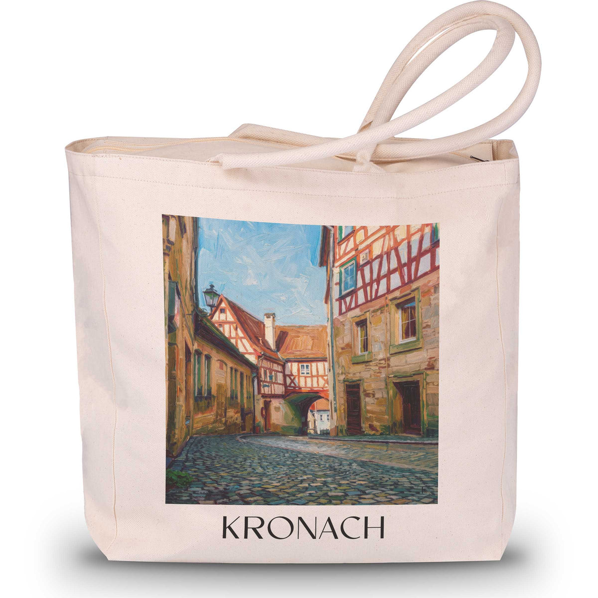 kronach-frankenwald-deutschland-einkaufstasche-oil-painting-oelgemaelde