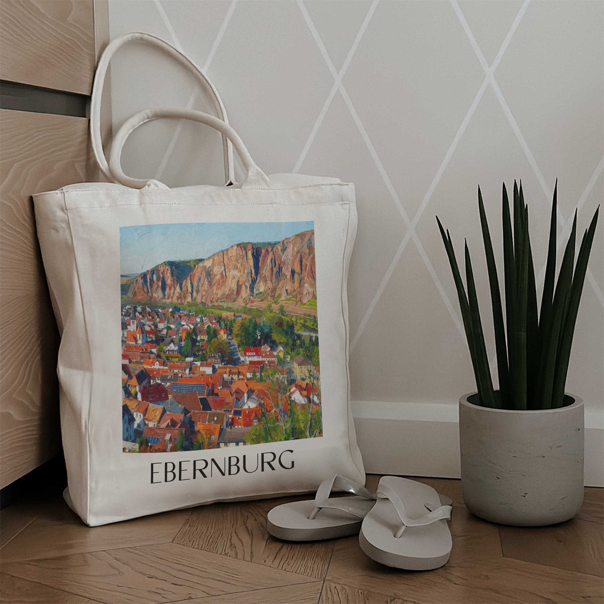 ebernburg-rheinland-pfalz-deutschland-einkaufstasche-oil-painting-oelgemaelde