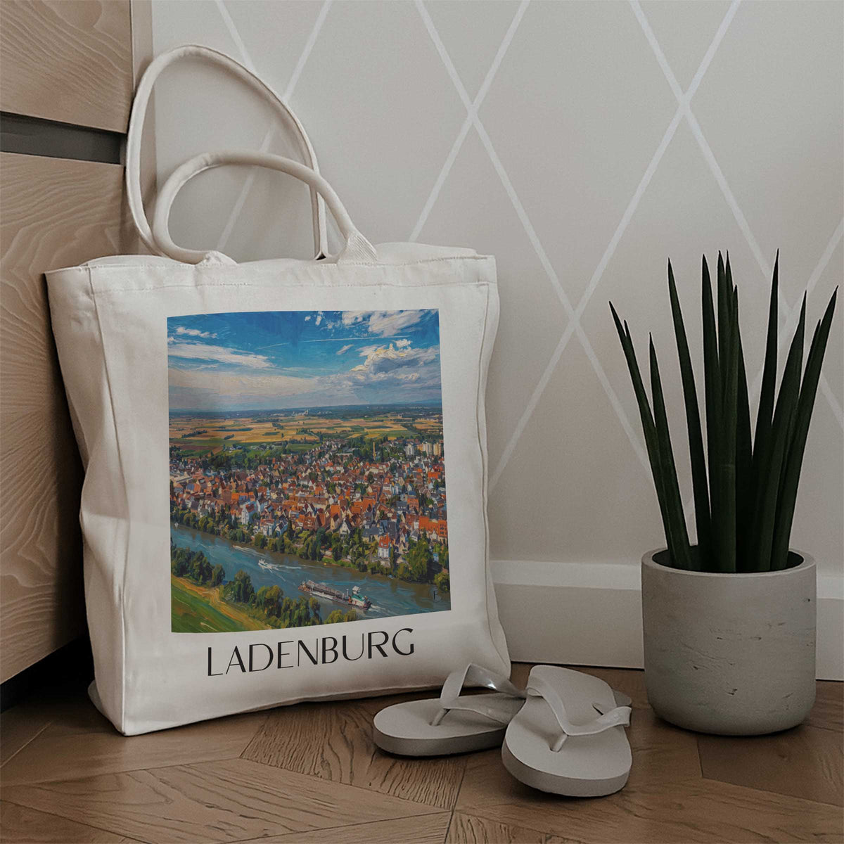 ladenburg-rhein-neckar-deutschland-einkaufstasche-oil-painting-oelgemaelde